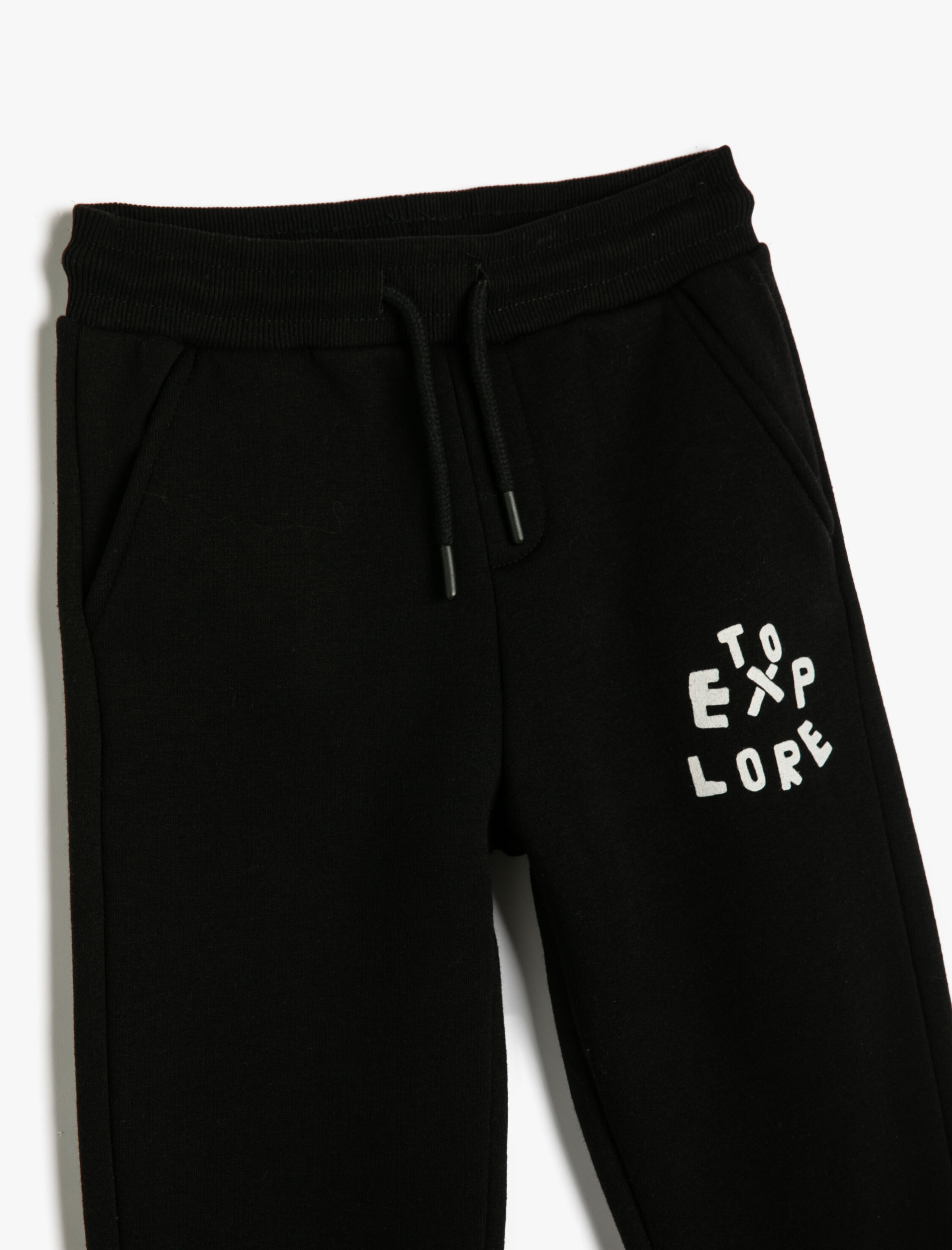  Erkek Çocuk Jogger Eşofman Altı Beli Bağlamalı Baskı Detaylı Cepli