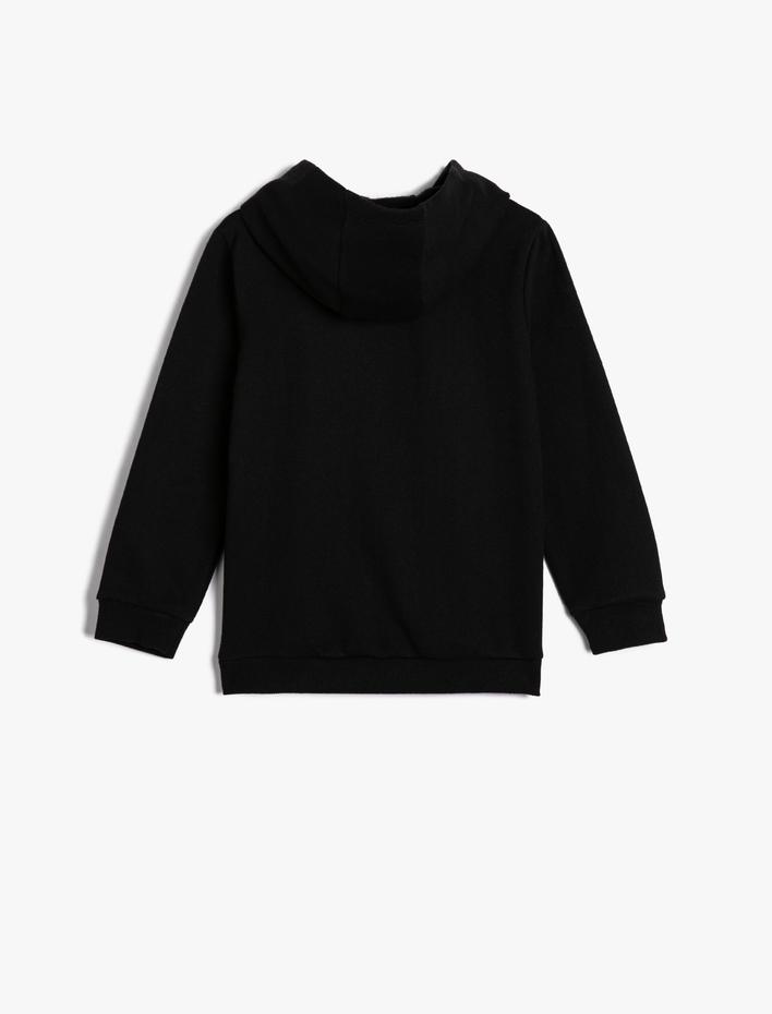 Erkek Çocuk Kapşonlu Sweatshirt Şardonlu Futbol Baskılı