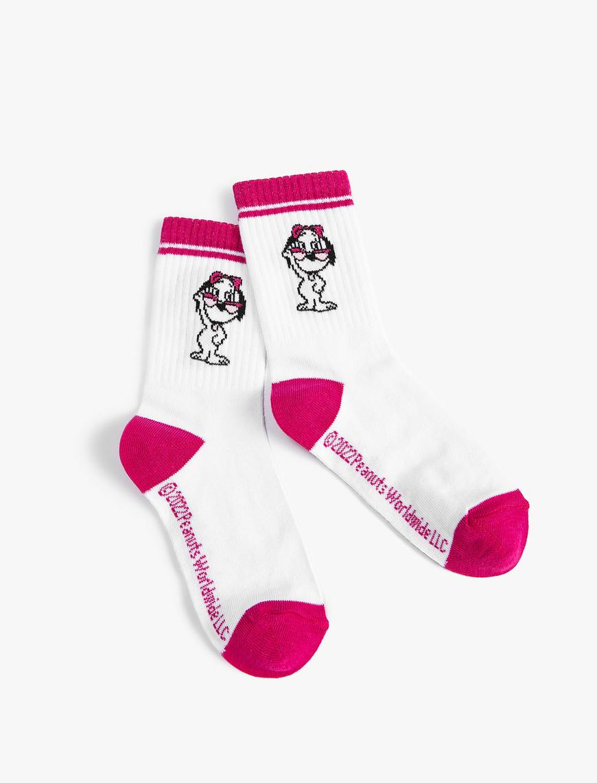 Kız Çocuk Snoopy Çorap Lisanslı Pamuk Karışımlı