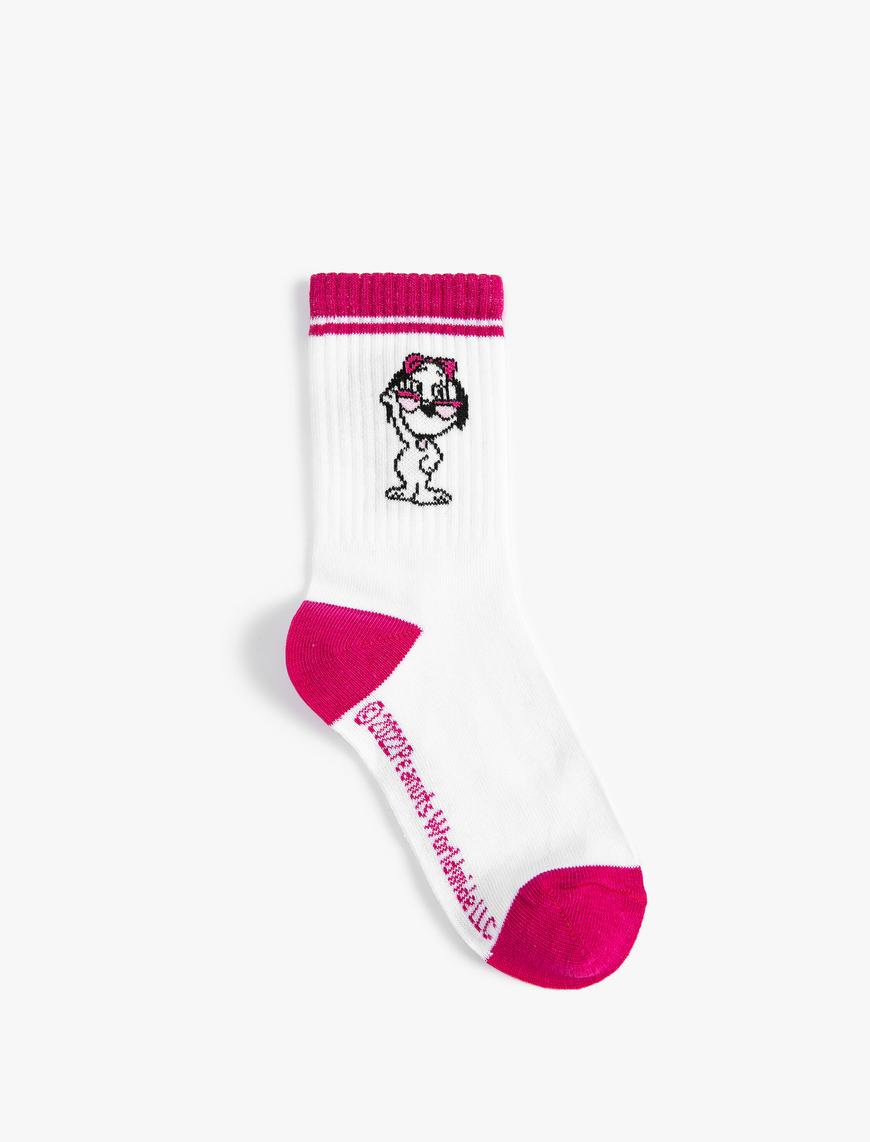 Kız Çocuk Snoopy Çorap Lisanslı Pamuk Karışımlı