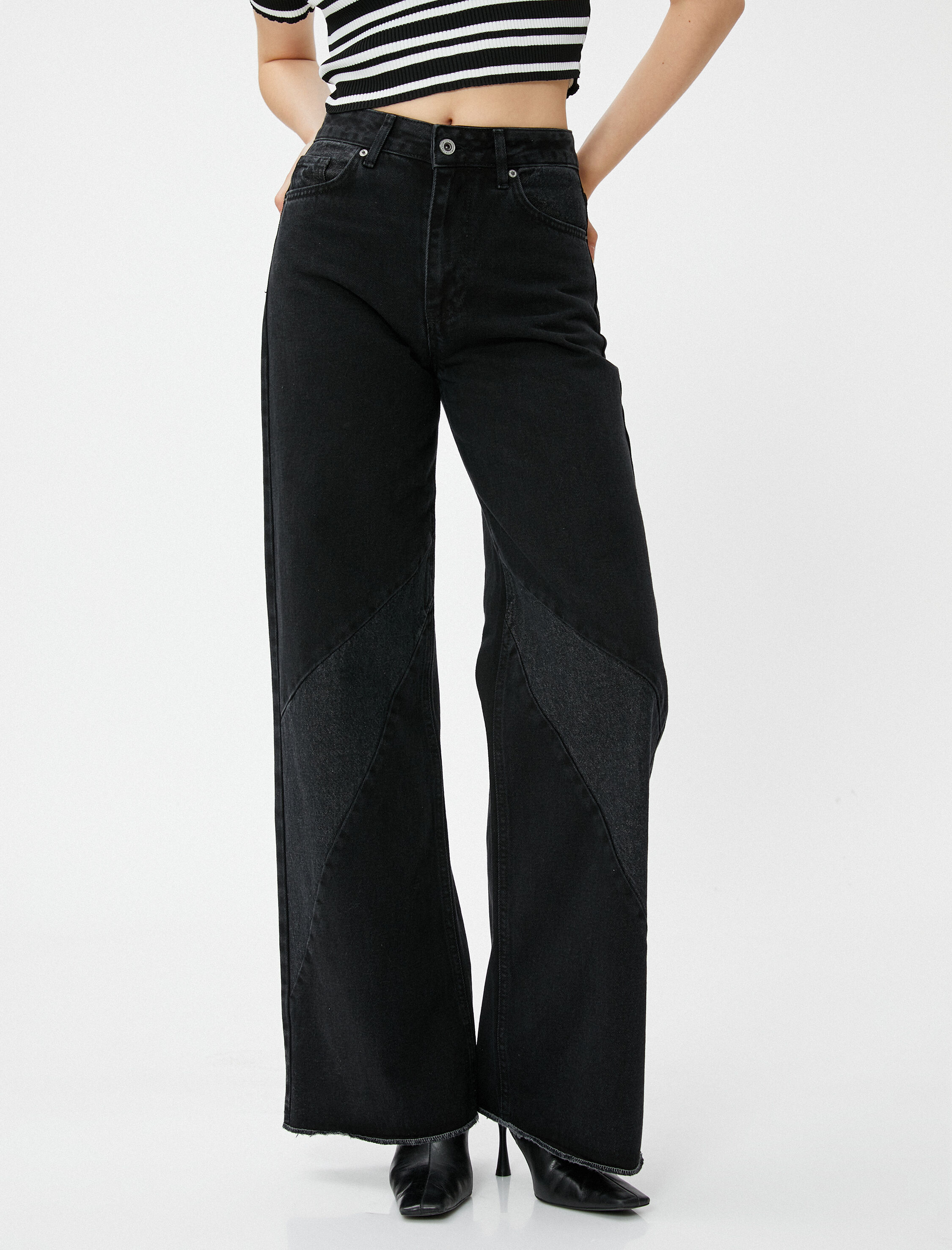   Bol Paça Straight Jean Kot Pantolon Yüksek Bel - Bianca Jean