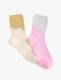 Soket Çorap Seti 2'li Renk Bloklu