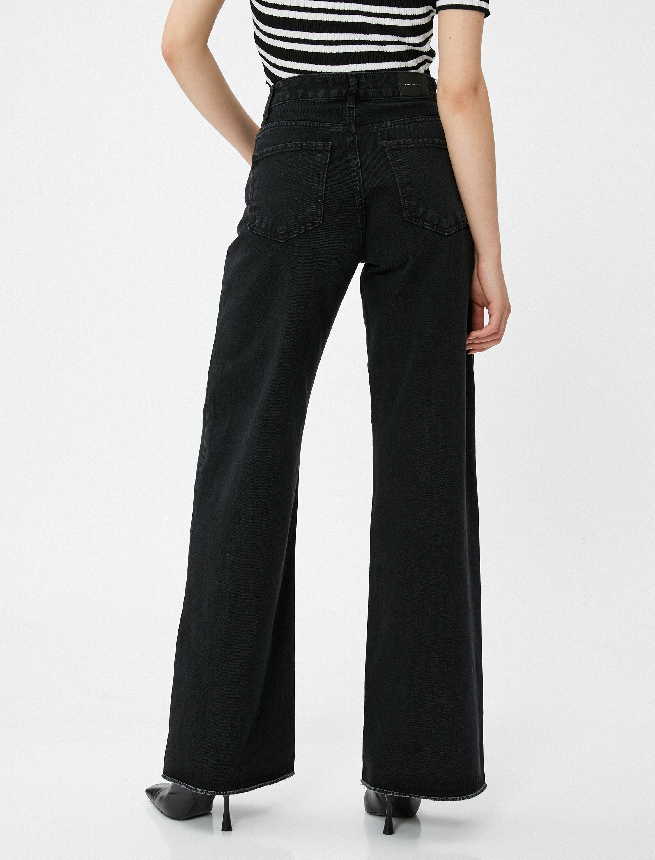   Bol Paça Straight Jean Kot Pantolon Yüksek Bel - Bianca Jean