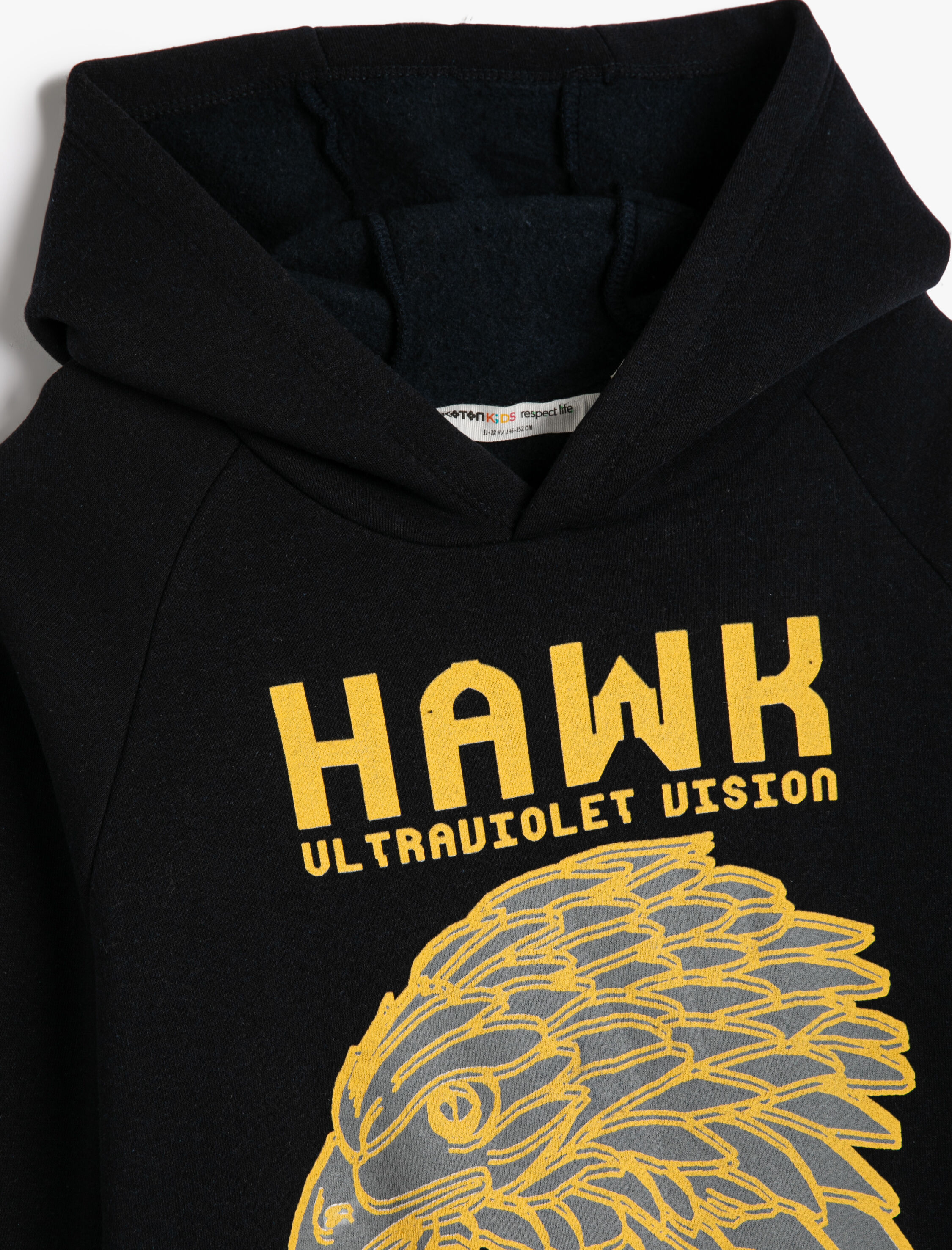  Erkek Çocuk Kapşonlu Sweatshirt Şardonlu Şahin Baskılı