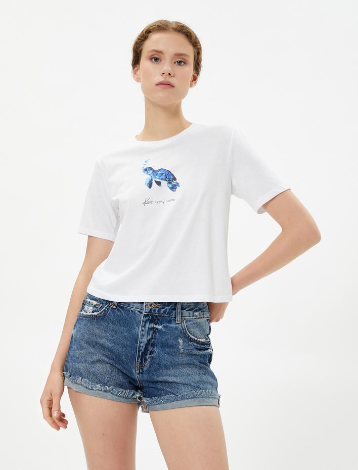  Koton X Şahika Ercümen - Caretta Caretta Baskılı Pamuklu Tişört