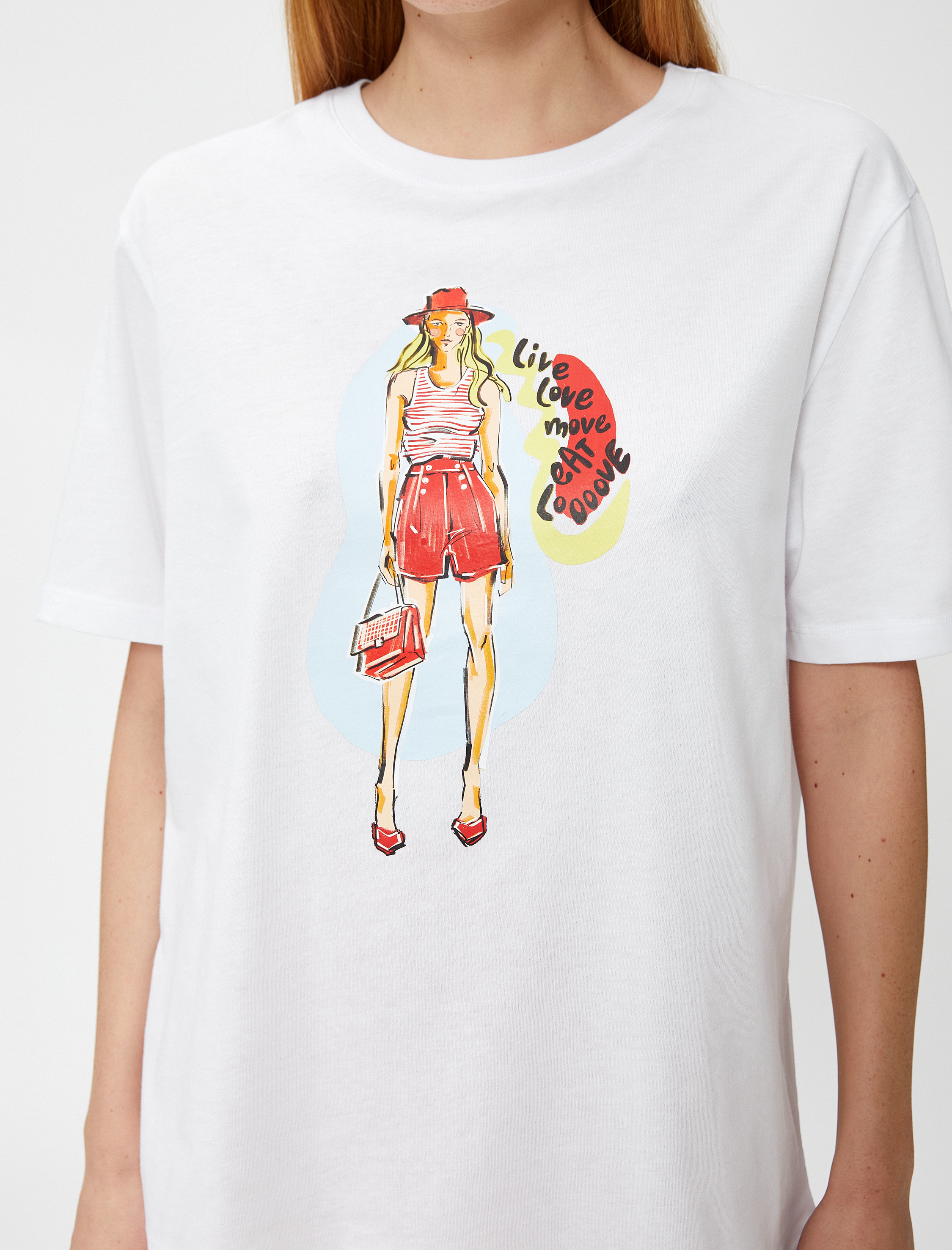   Tuba Ünsal X Koton - Baskılı Relax Fit Tişört