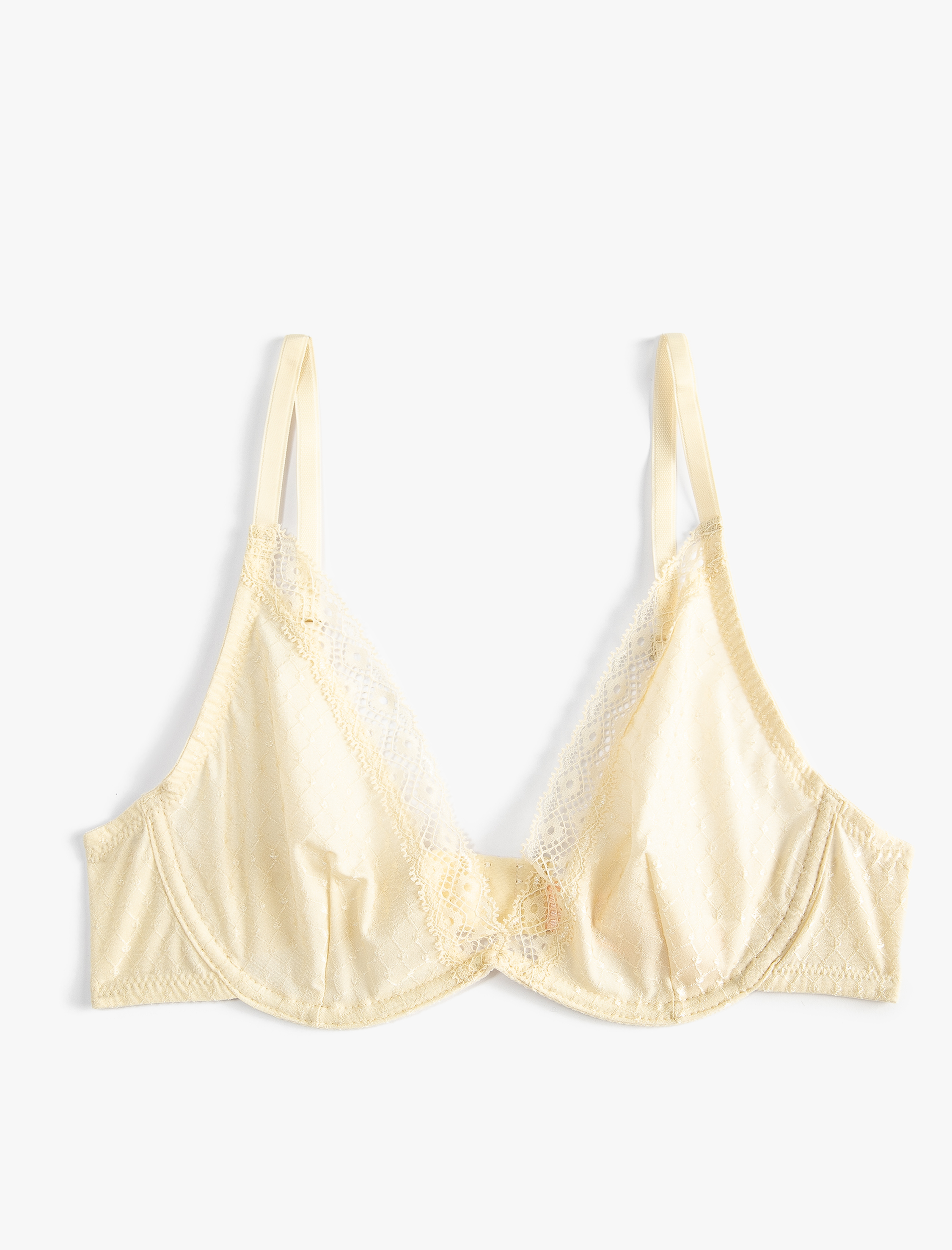   Balenli Sütyen Dantelli Dolgusuz Dokulu