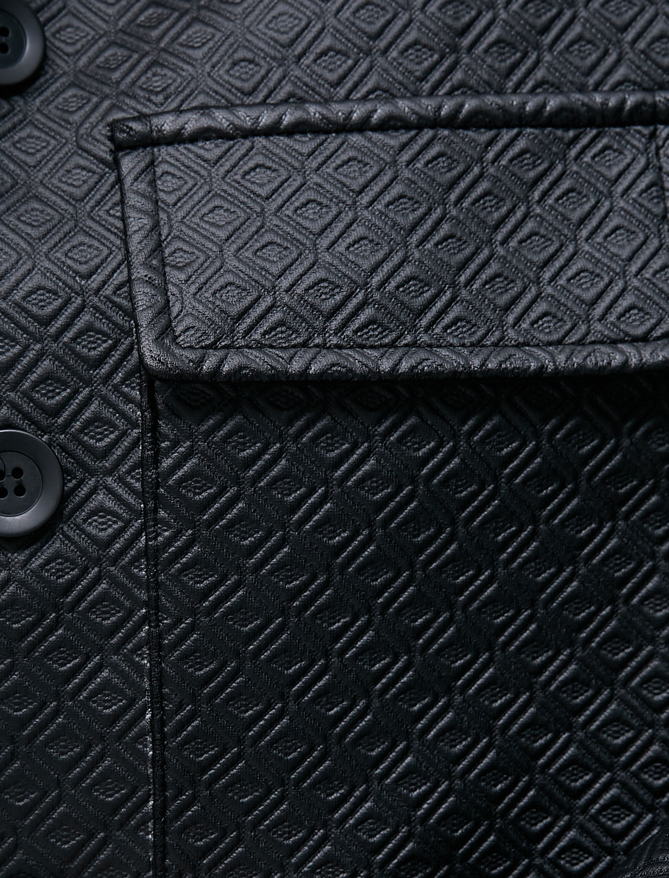   Crop Ceket Cepli Düğmeli Suni Deri