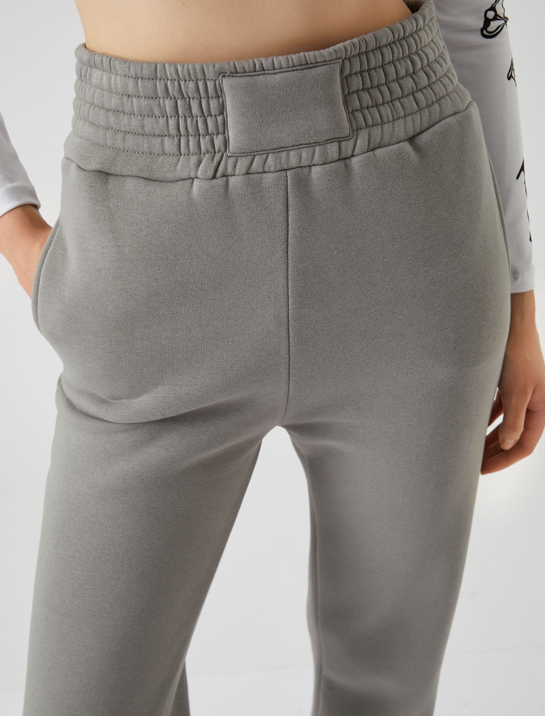 Şardonlu Jogger Eşofman Altı Yüksek Bel Cep Detaylı