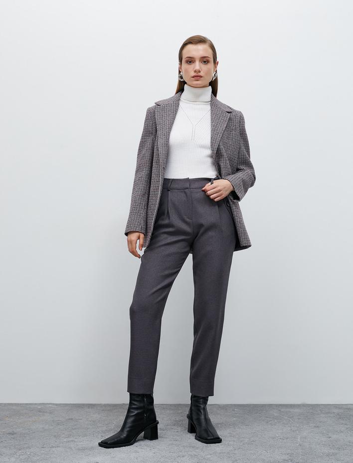  Havuç Pantolon Pileli Cep Detaylı