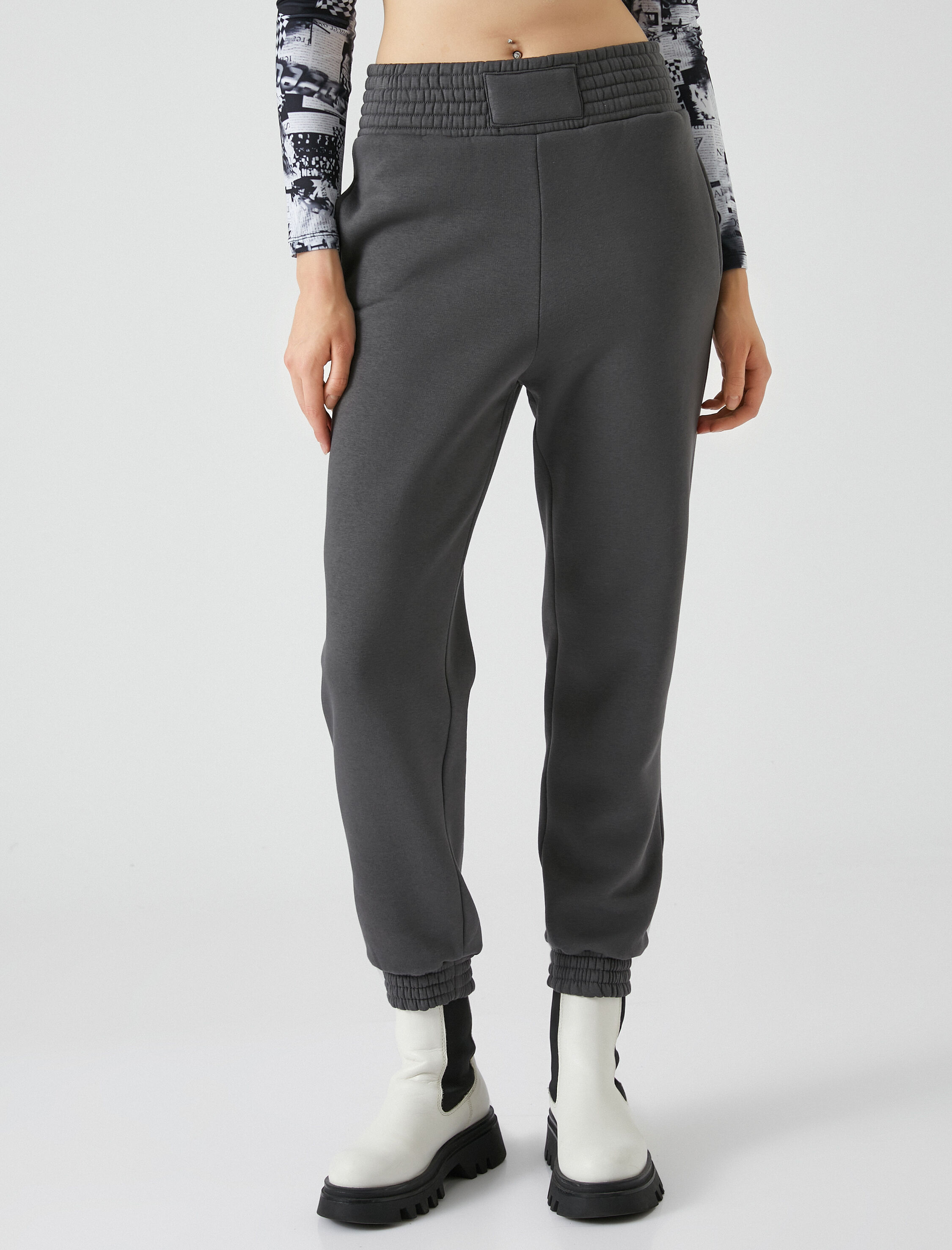   Jogger Eşofman Altı Yüksek Bel Cep Detaylı