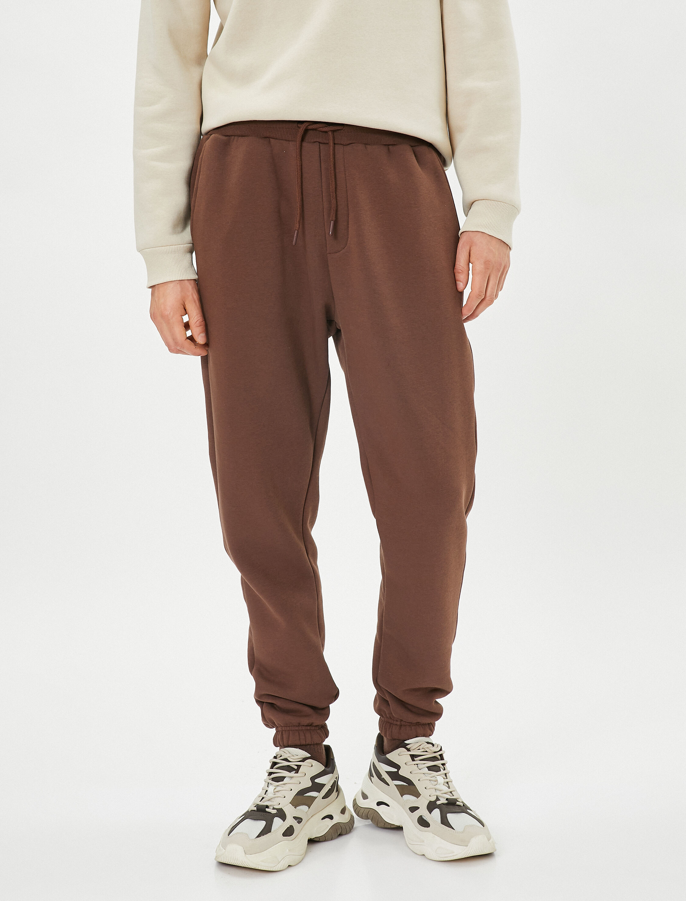   Jogger Eşofman Altı Beli Bağcıklı Cep Detaylı Şardonlu