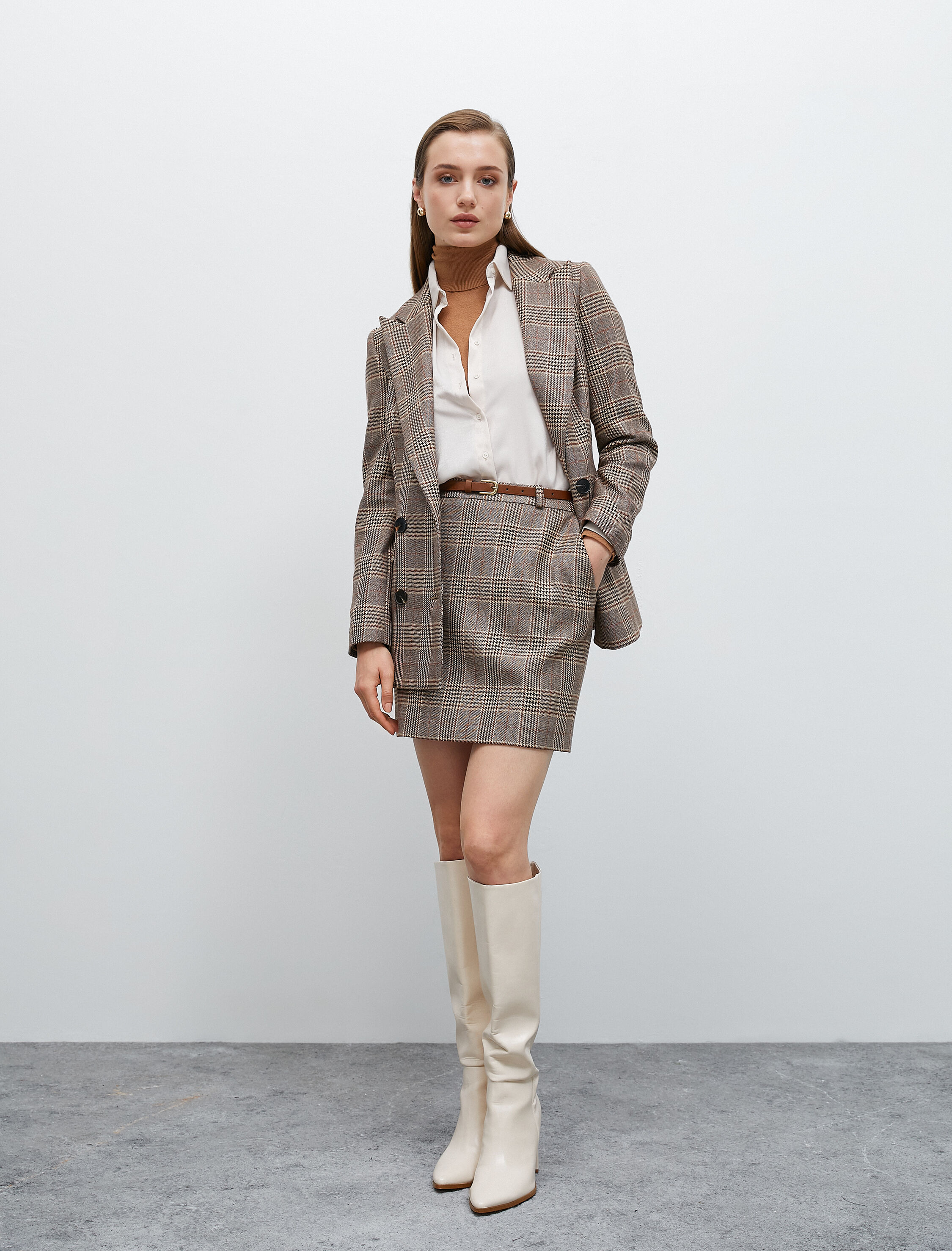   Kruvaze Blazer Ceket Cep Kapaklı