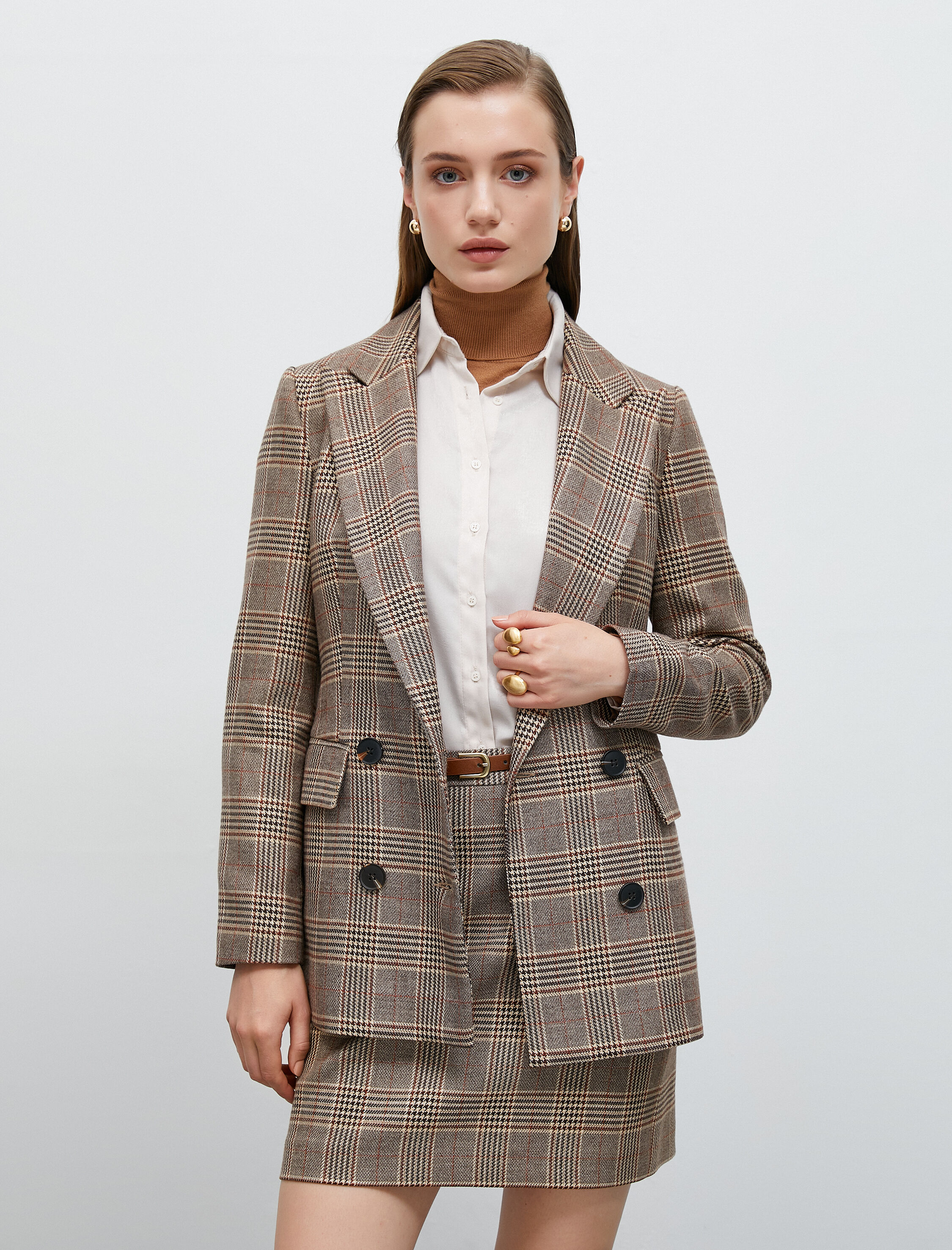   Kruvaze Blazer Ceket Cep Kapaklı