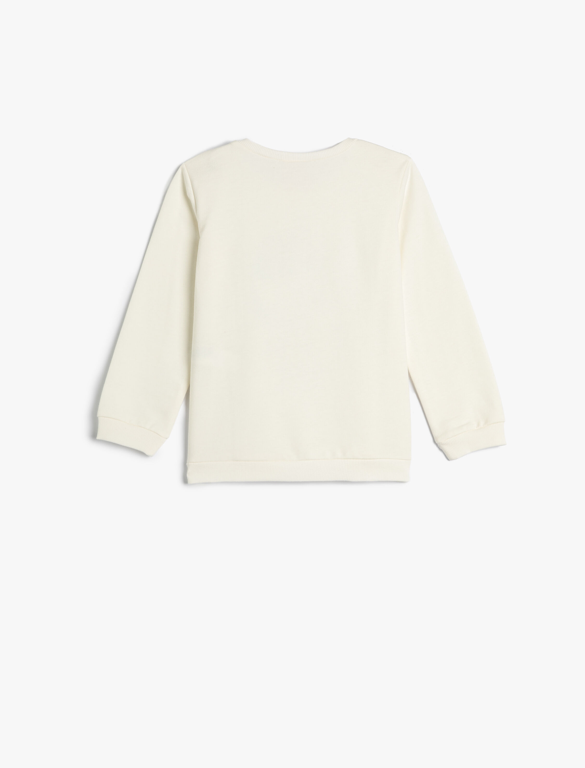  Kız Bebek Sweatshirt Uzun Kollu Bisiklet Yaka Şardonlu Baskılı Pamuklu