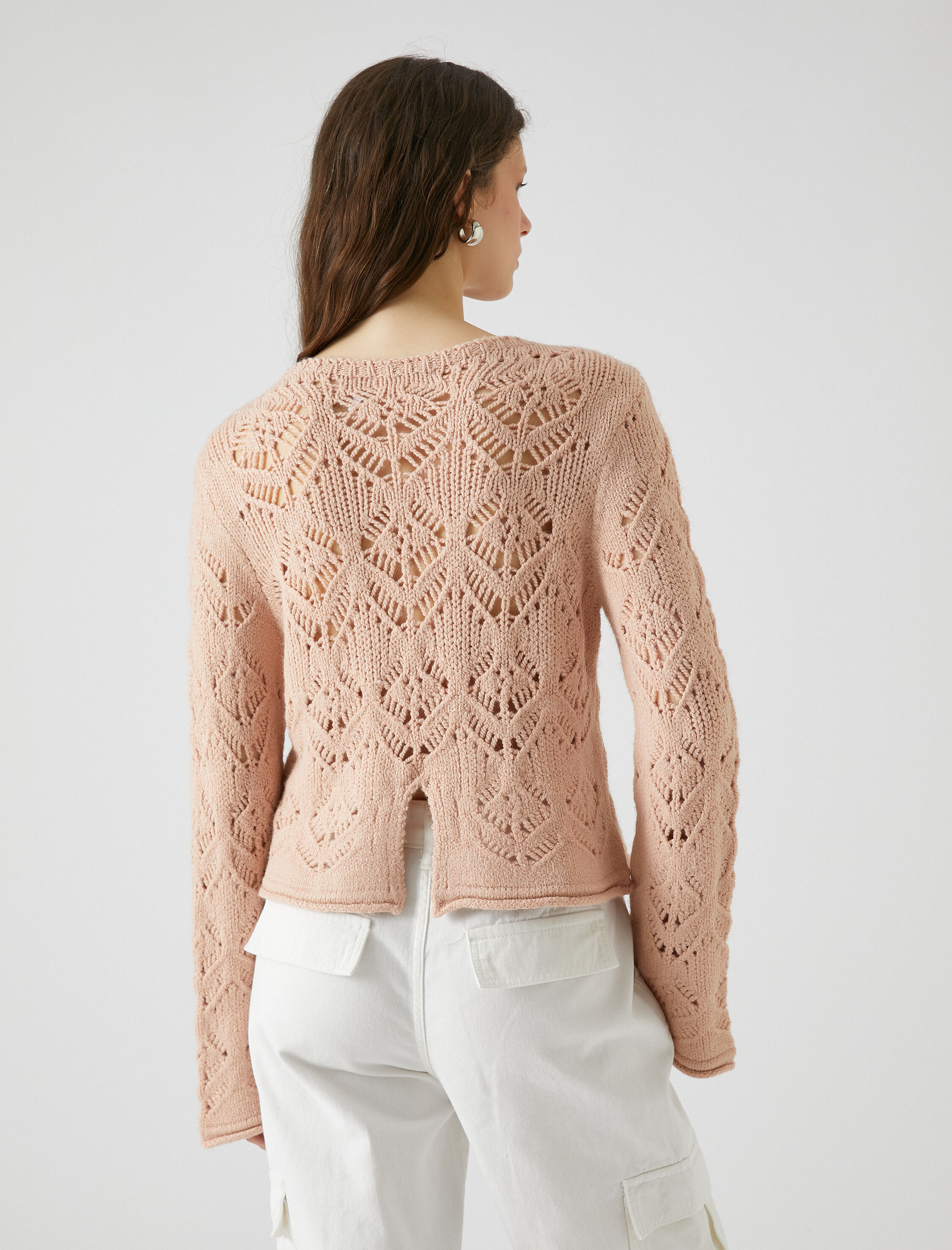   Ajurlu Triko Kazak İspanyol Kol Bisiklet Yaka Örgü