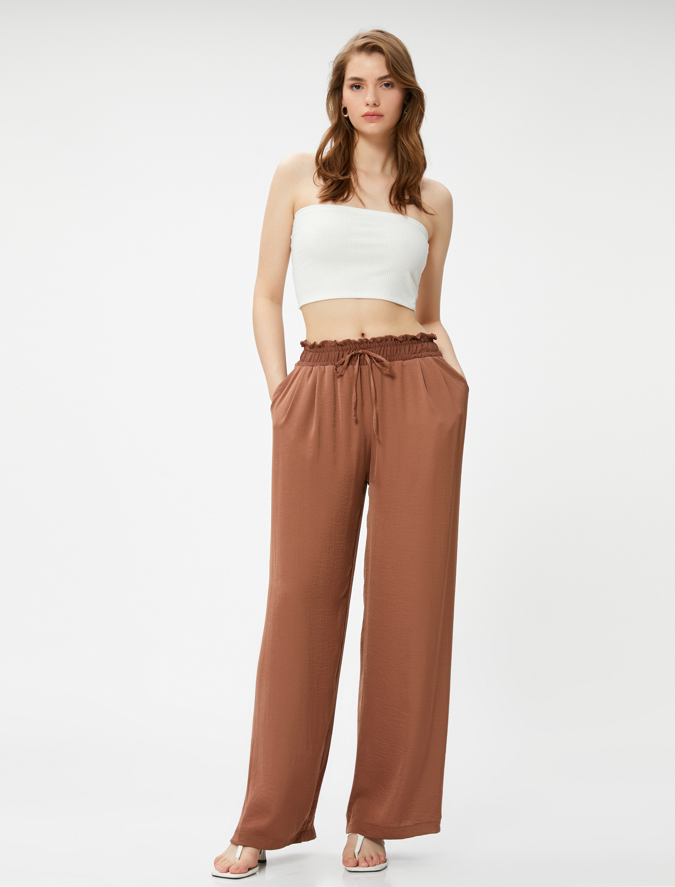   Palazzo Pantolon Beli Bağlamalı