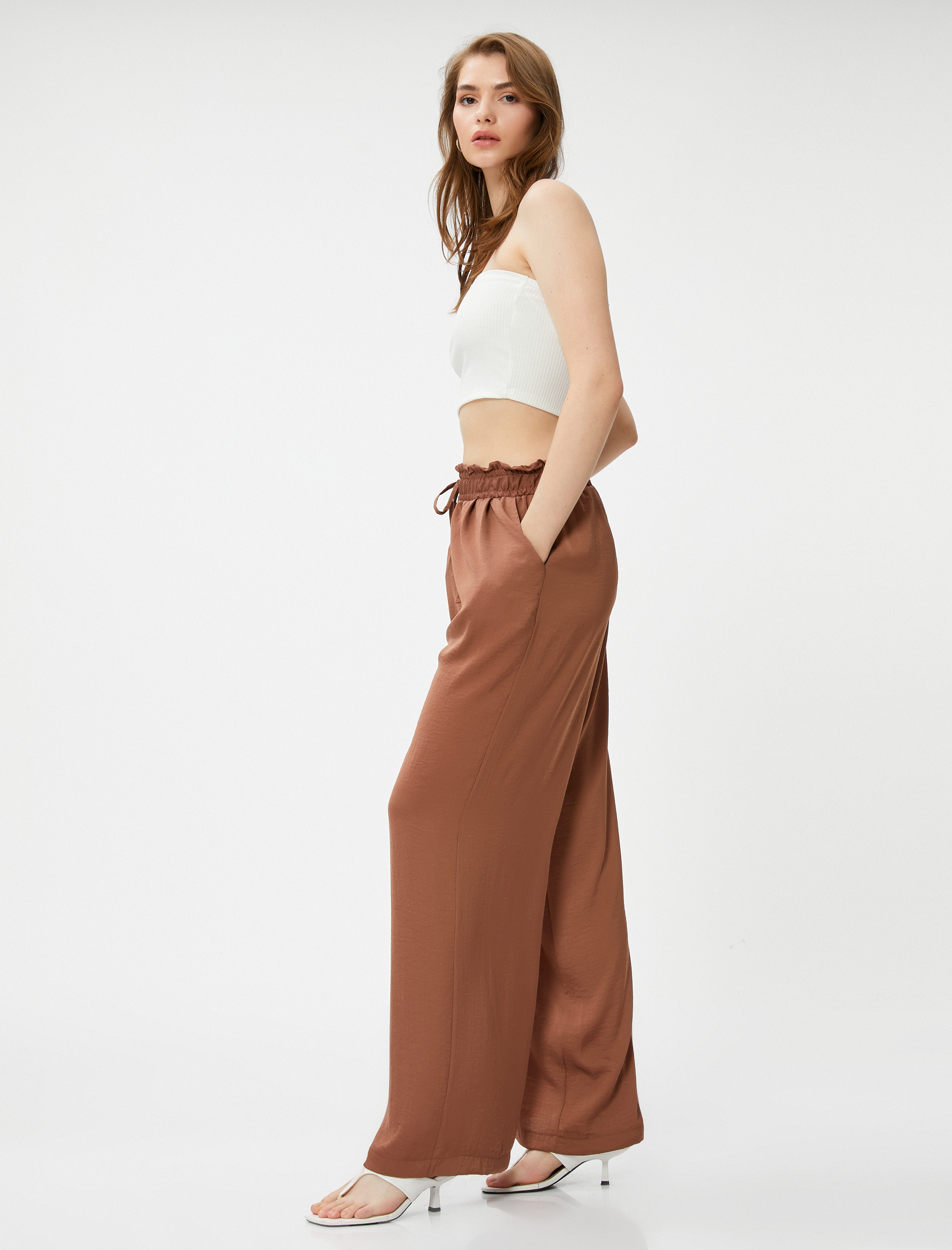   Palazzo Pantolon Beli Bağlamalı