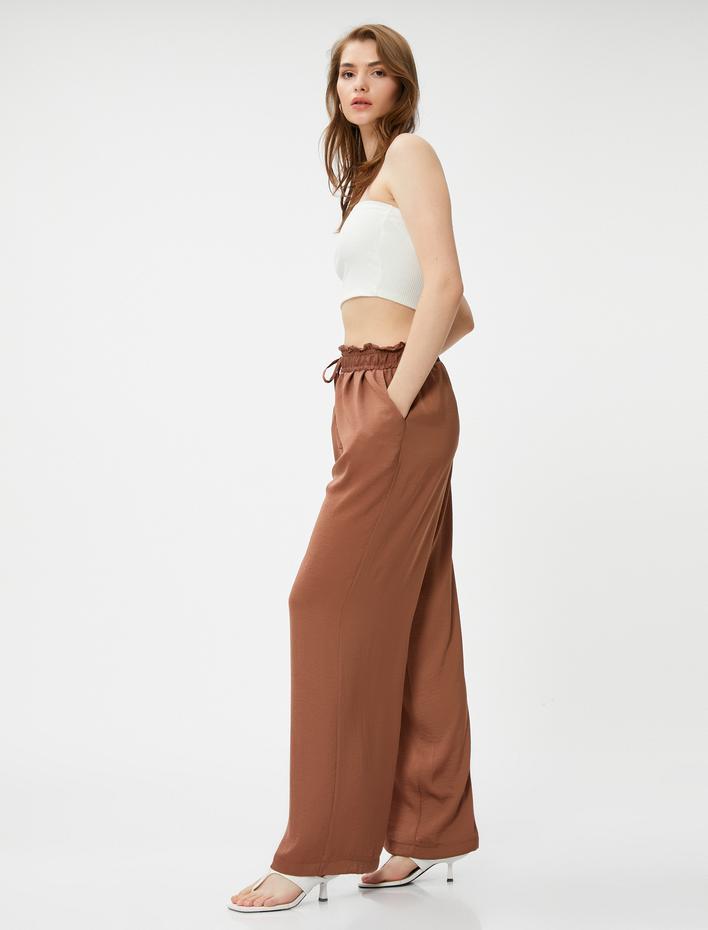  Palazzo Pantolon Beli Bağlamalı