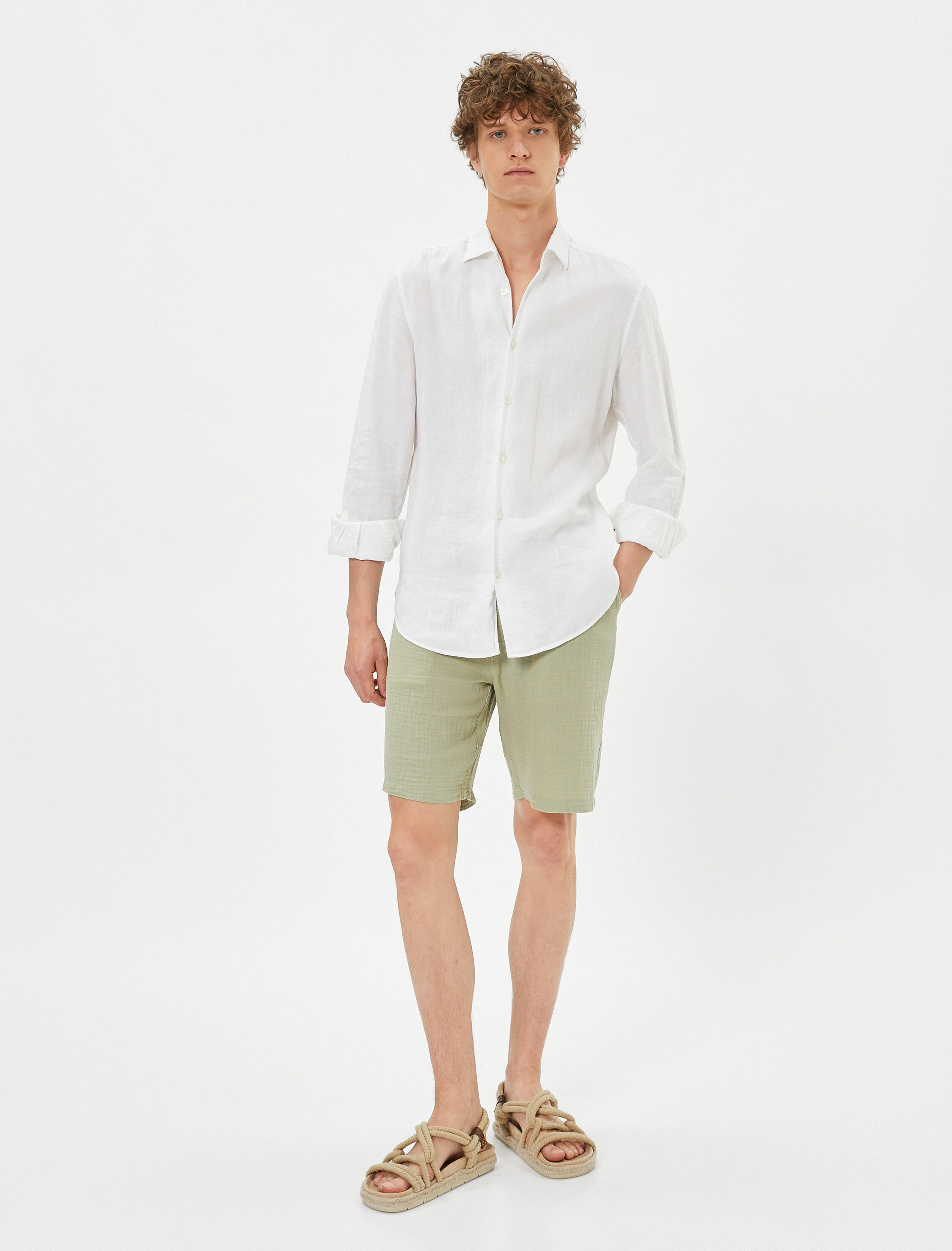   Basic Bermuda Şort Beli Lastikli Cep Detaylı