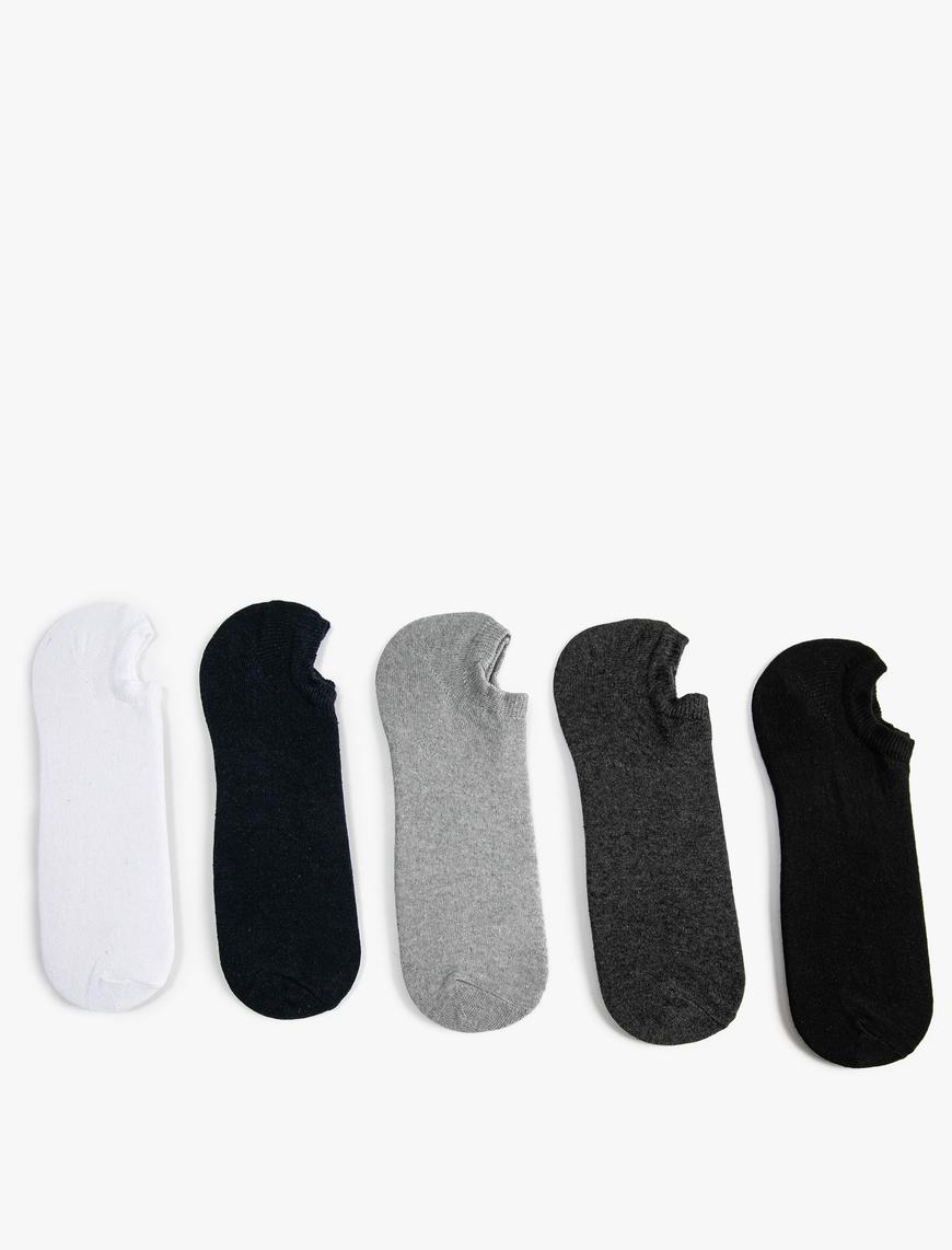  Erkek Basic 5'li Görünmez Çorap Seti Çok Renkli