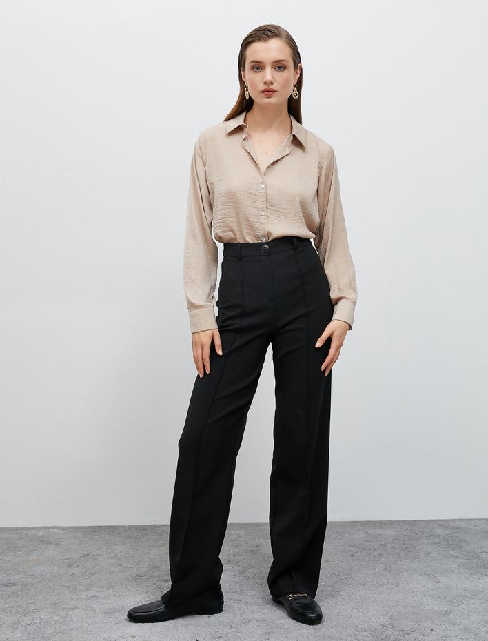  Basic Gömlek Düğmeli Uzun Kollu