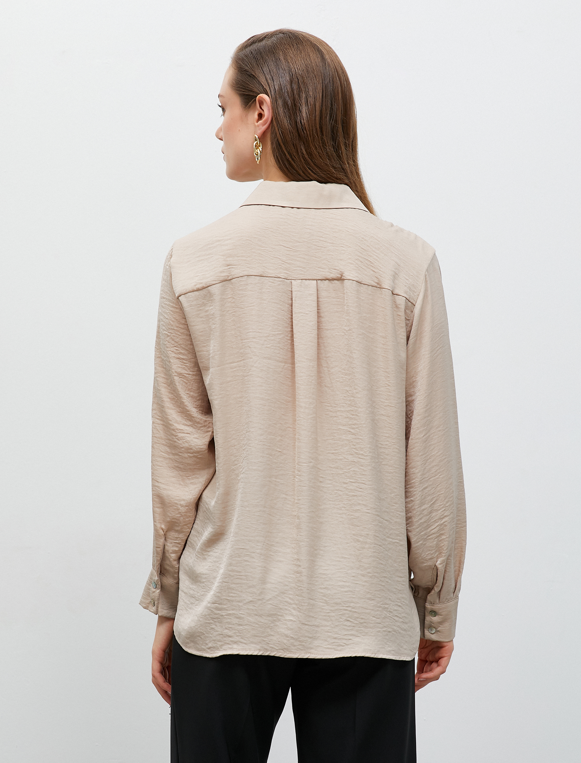   Basic Gömlek Düğmeli Uzun Kollu