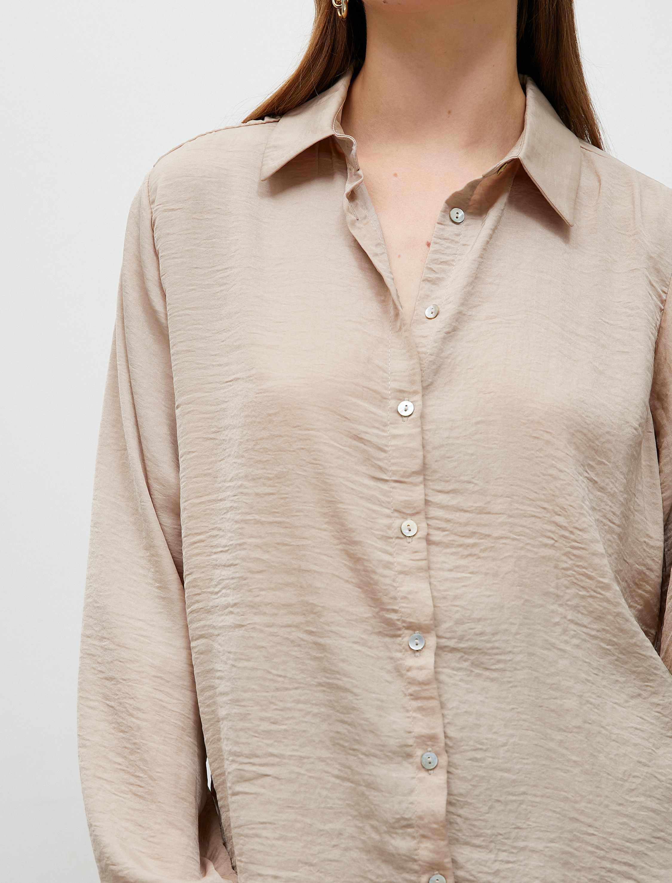   Basic Gömlek Düğmeli Uzun Kollu