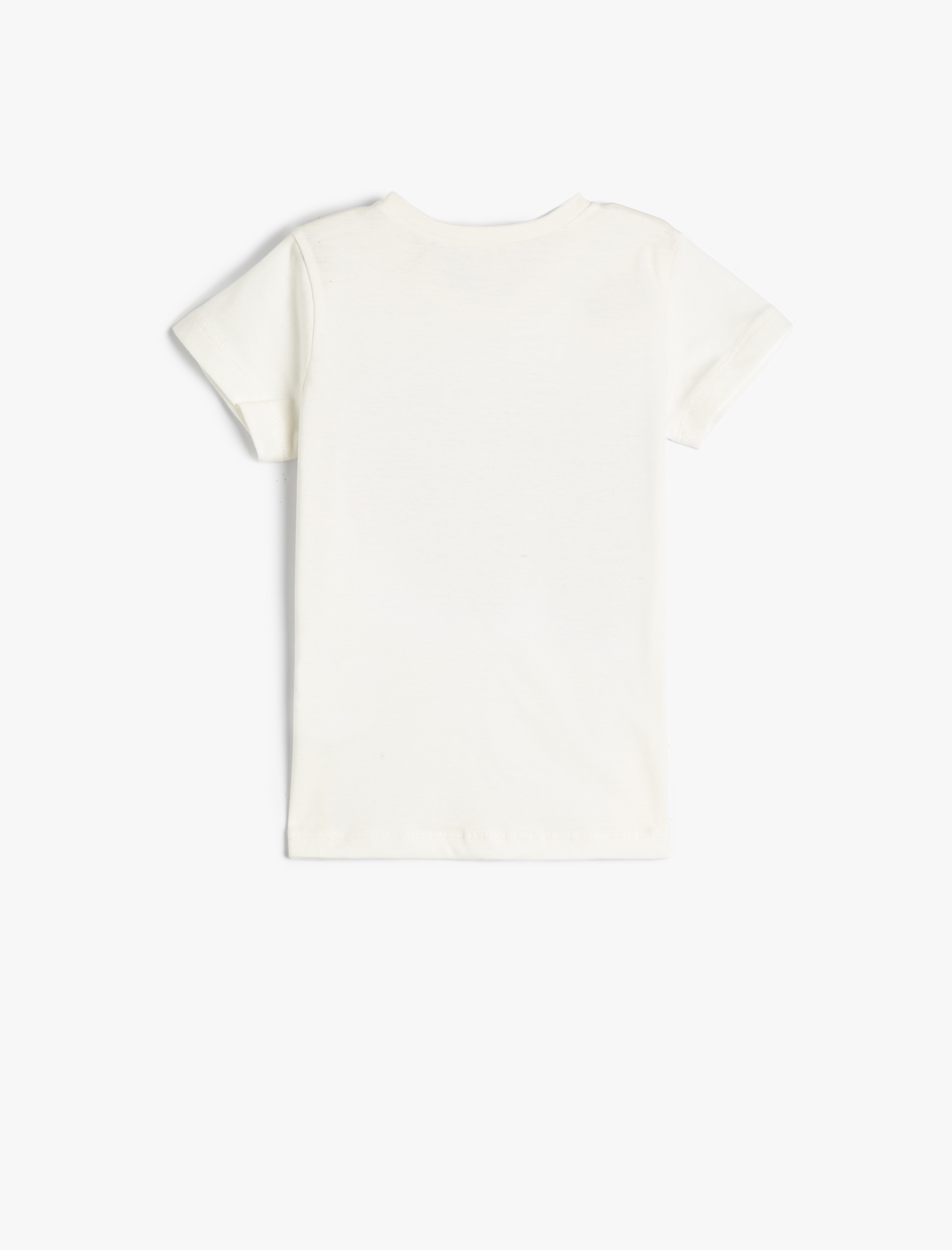  Kız Çocuk 29 Ekim Tişört Pul Payet İşlemeli Kısa Kollu Bisiklet Yaka Pamuklu