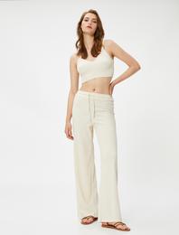 Koton X Şahika Ercümen - Beli Bağlamalı Rahat Pantolon Müslin