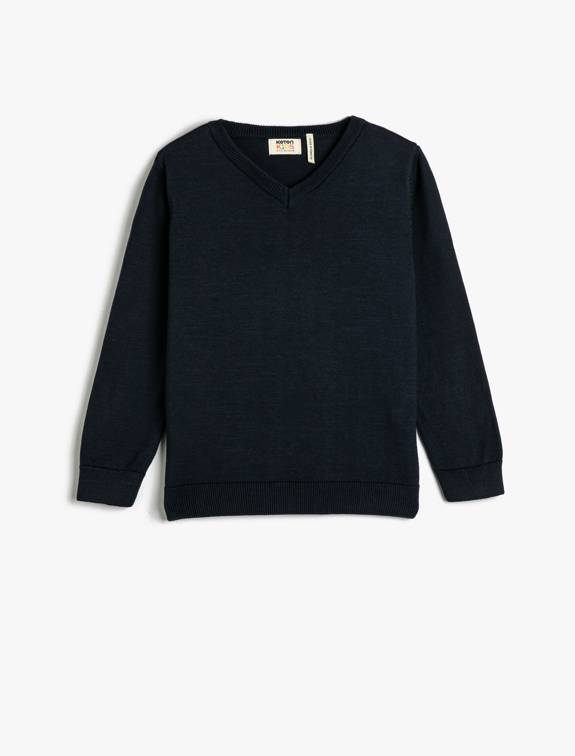  Erkek Çocuk Basic Kazak V Yaka Uzun Kollu Pamuklu