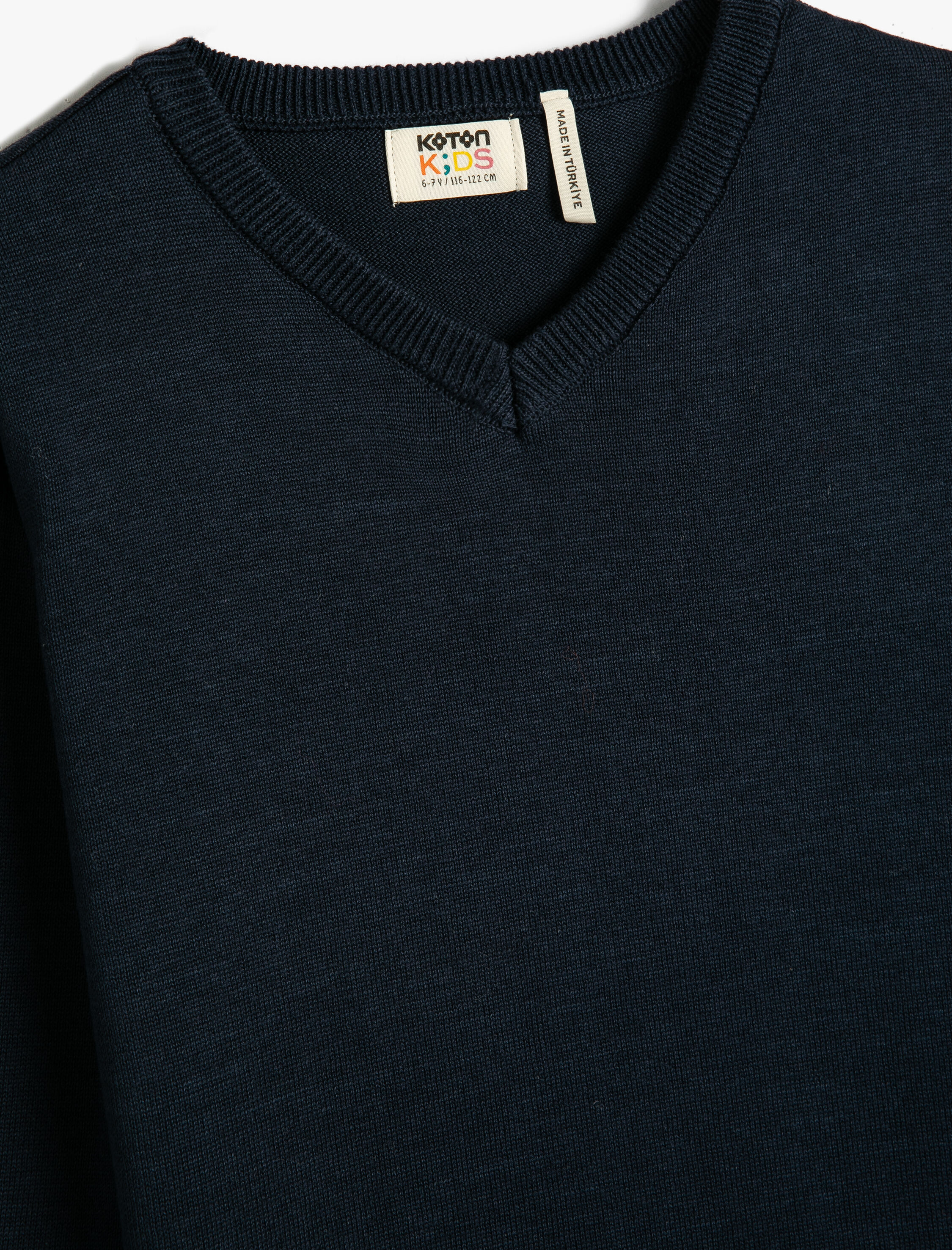  Erkek Çocuk Basic Kazak V Yaka Uzun Kollu Pamuklu