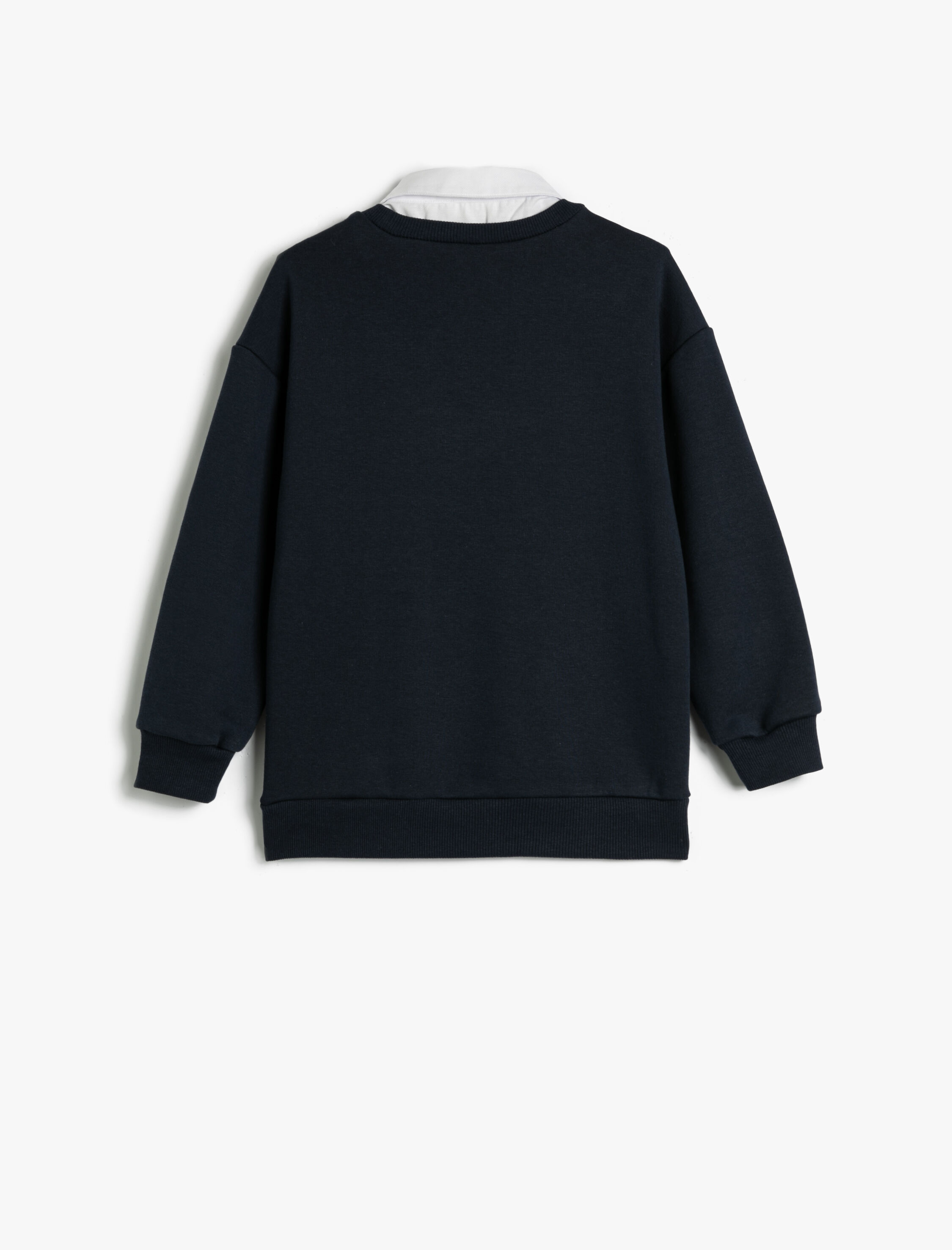 Erkek Çocuk Sweatshirt Basic Gömlek Yaka Detaylı Uzun Kollu