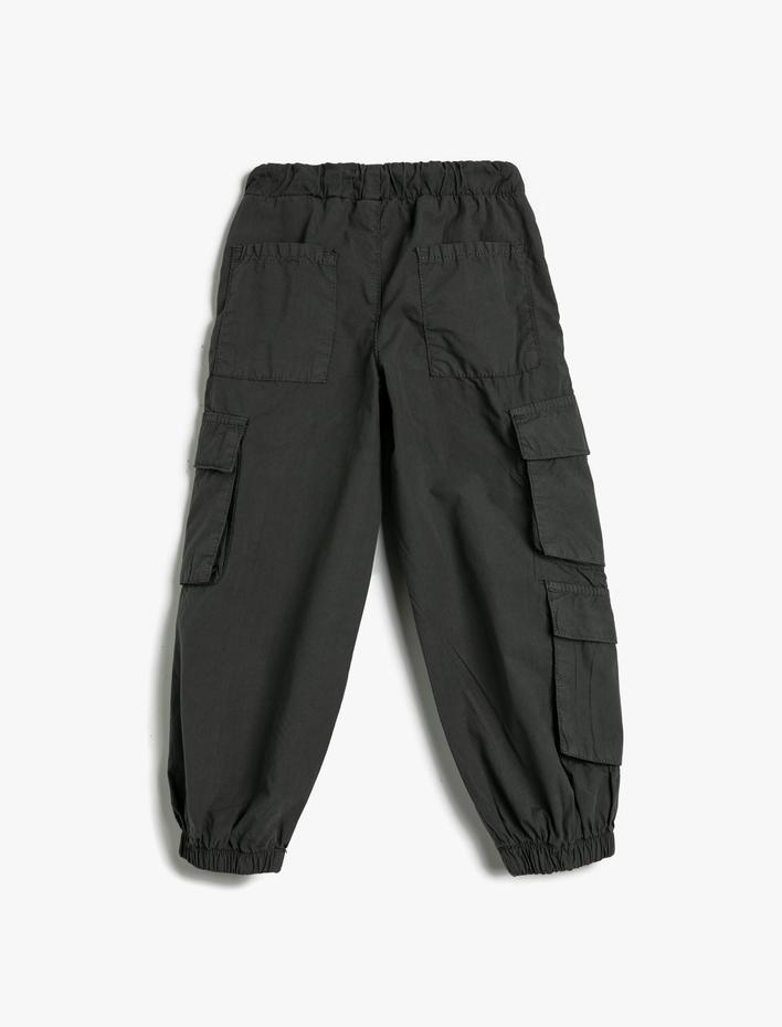 Erkek Çocuk Paraşüt Pantolon Beli Bağlamalı Cepli Pamuklu