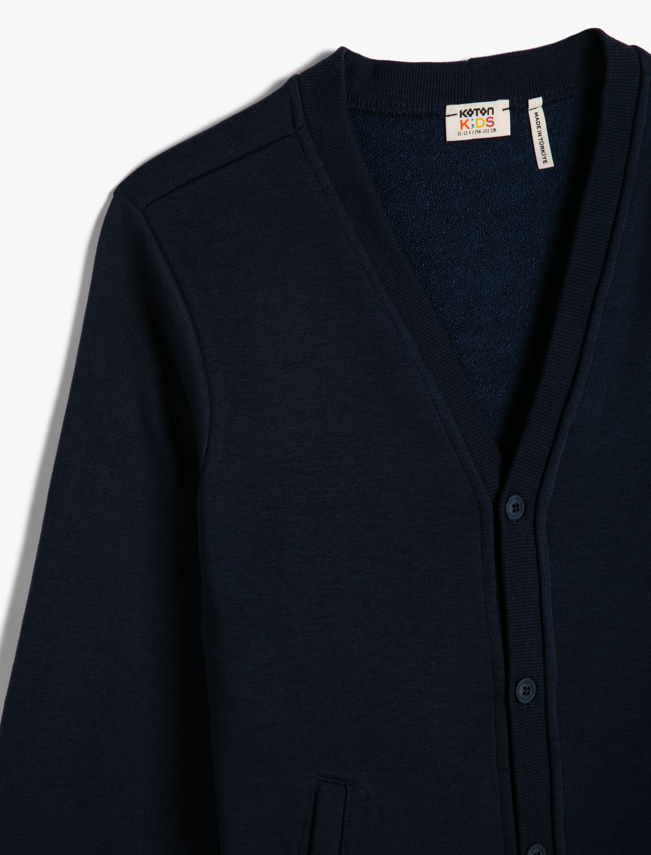  Erkek Çocuk Hırka Düğmeli Cepli V Yaka