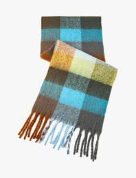 Atkı Püsküllü Yumuşak Dokulu Çok Renkli