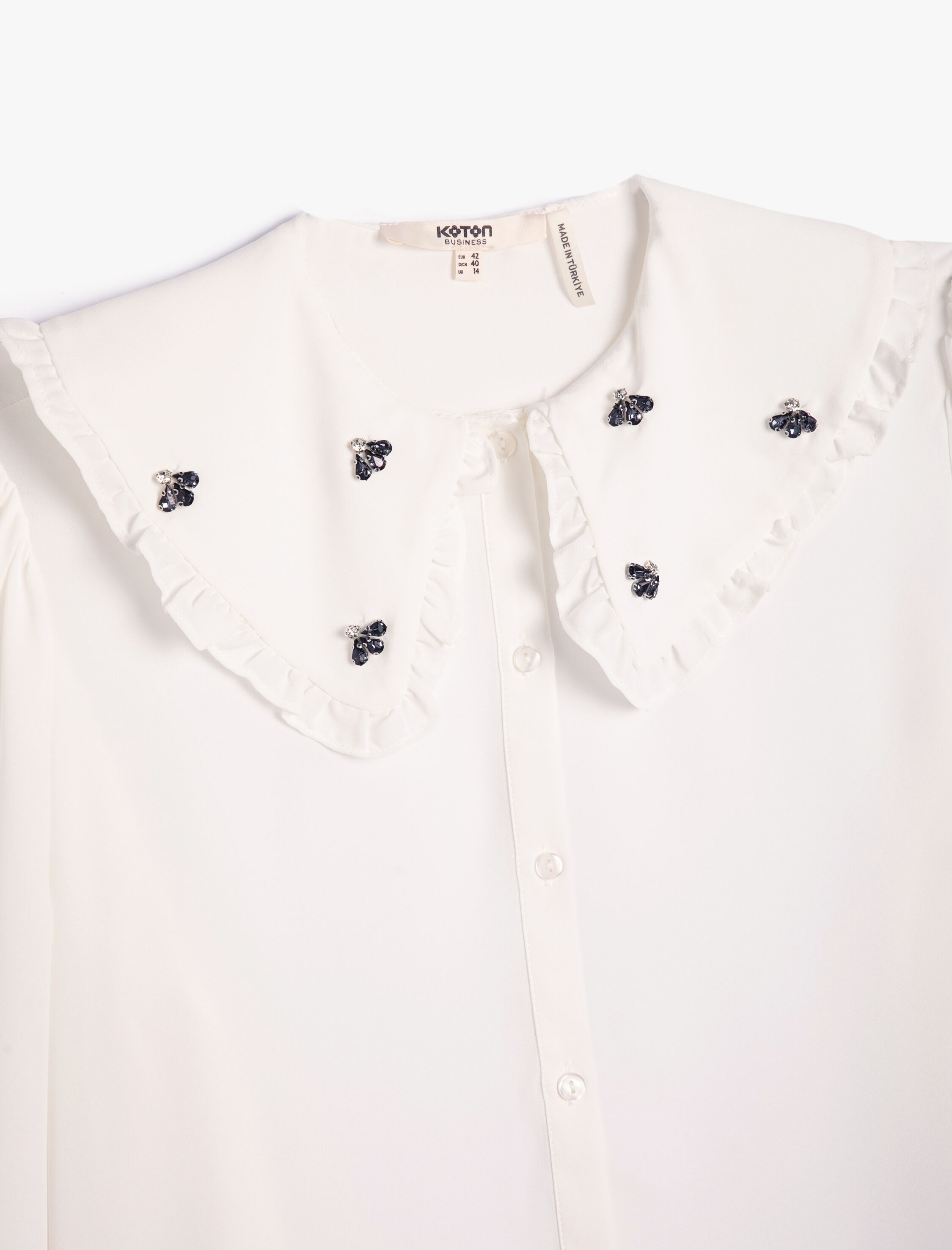   Bebe Yaka Taşlı Gömlek