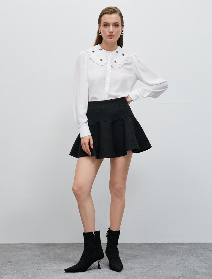  Bebe Yaka Taşlı Gömlek