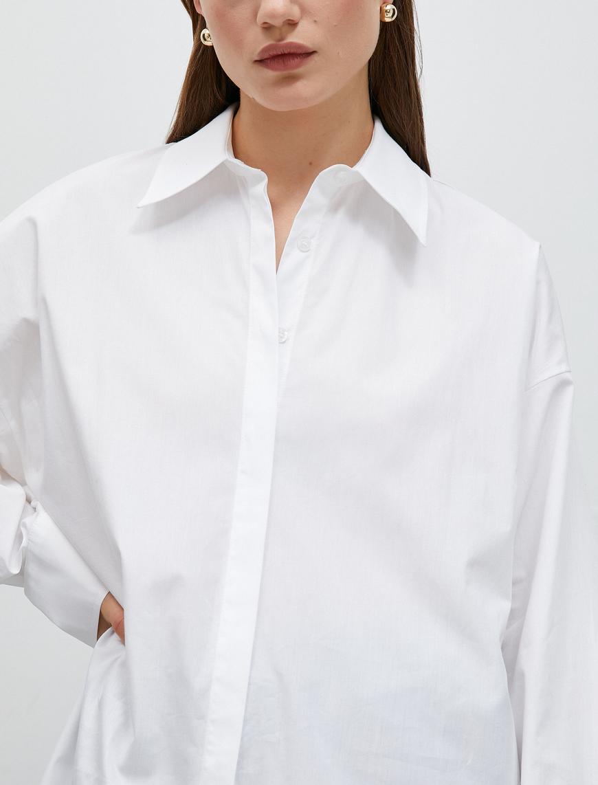   Oversize Basic Gömlek Uzun Kollu