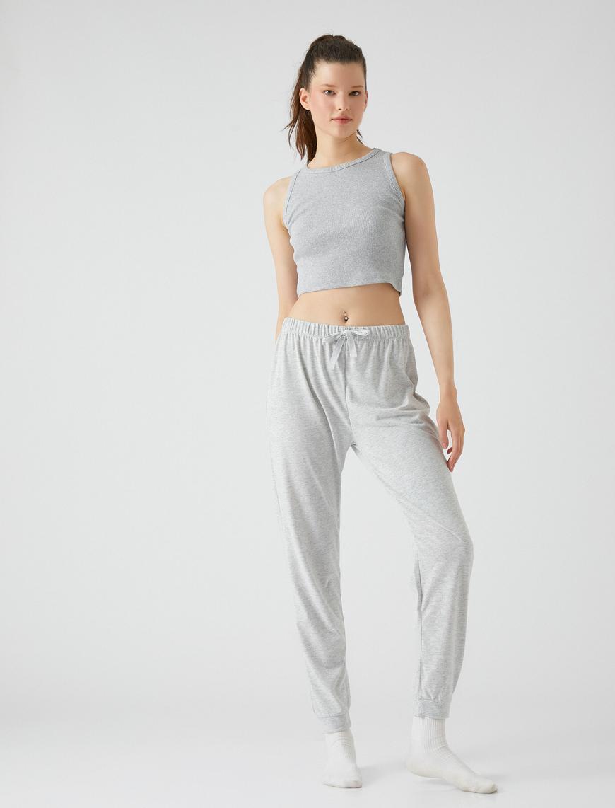   Jogger Pijama Altı Beli Lastikli Rahat Kesim