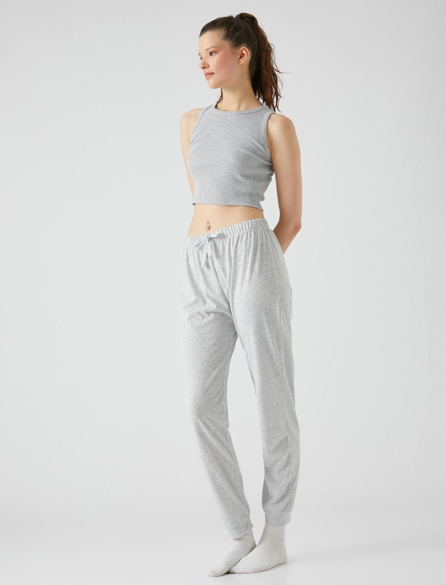   Jogger Pijama Altı Beli Lastikli Rahat Kesim