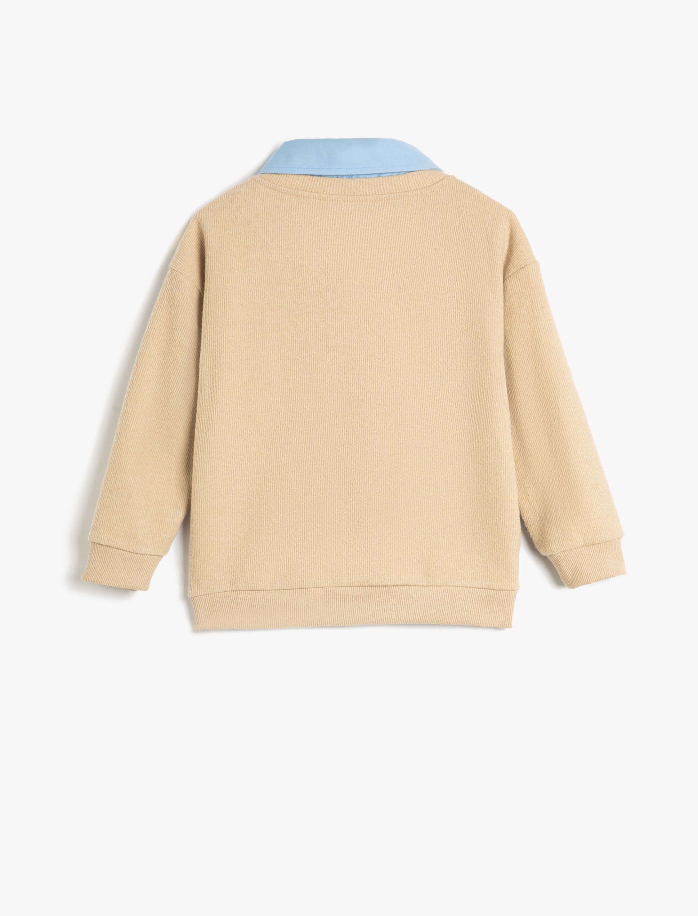  Erkek Çocuk Gömlek Yaka Sweat Uzun Kollu Yumuşak Dokulu Ribanalı