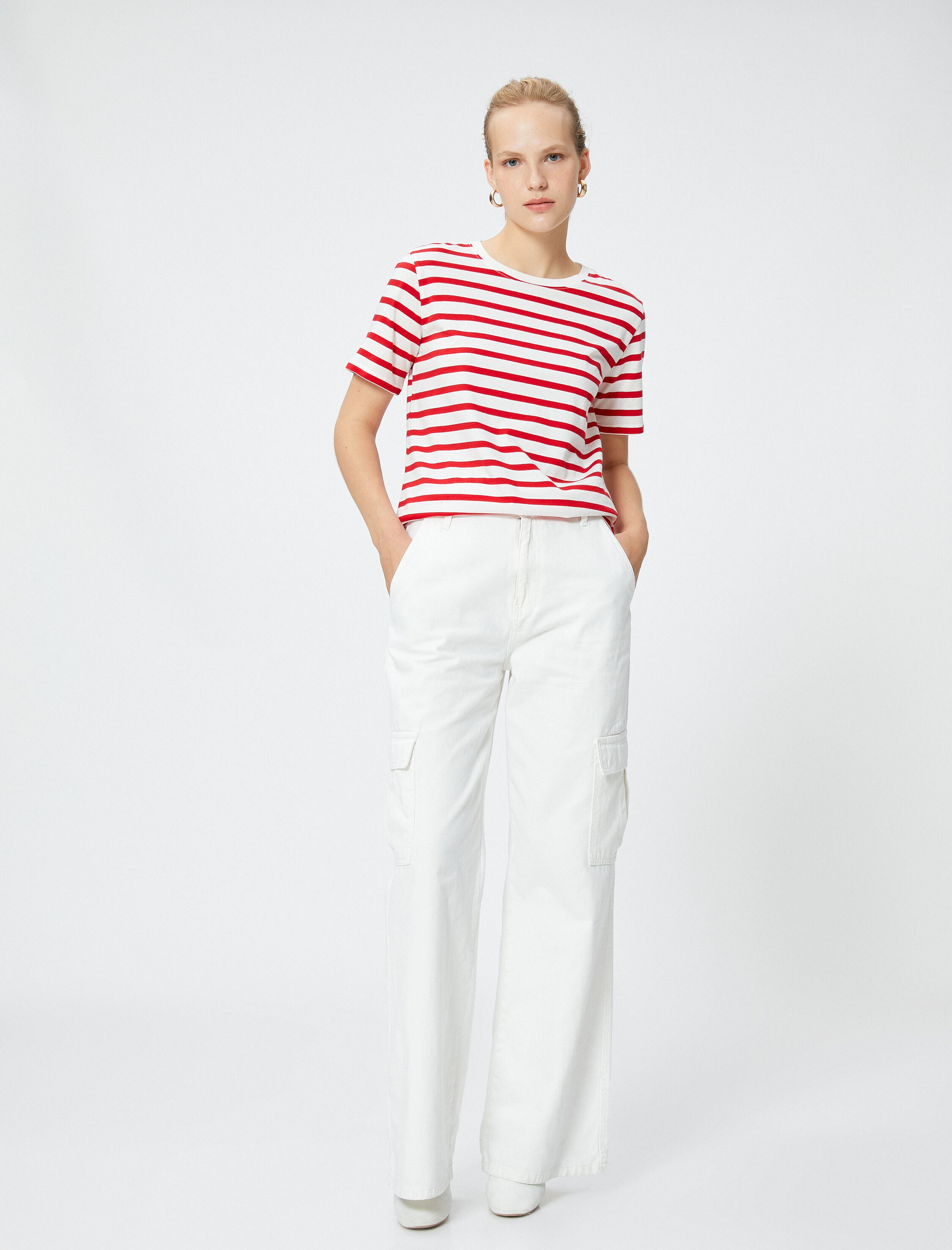   Basic Pamuklu Tişört Kısa Kollu