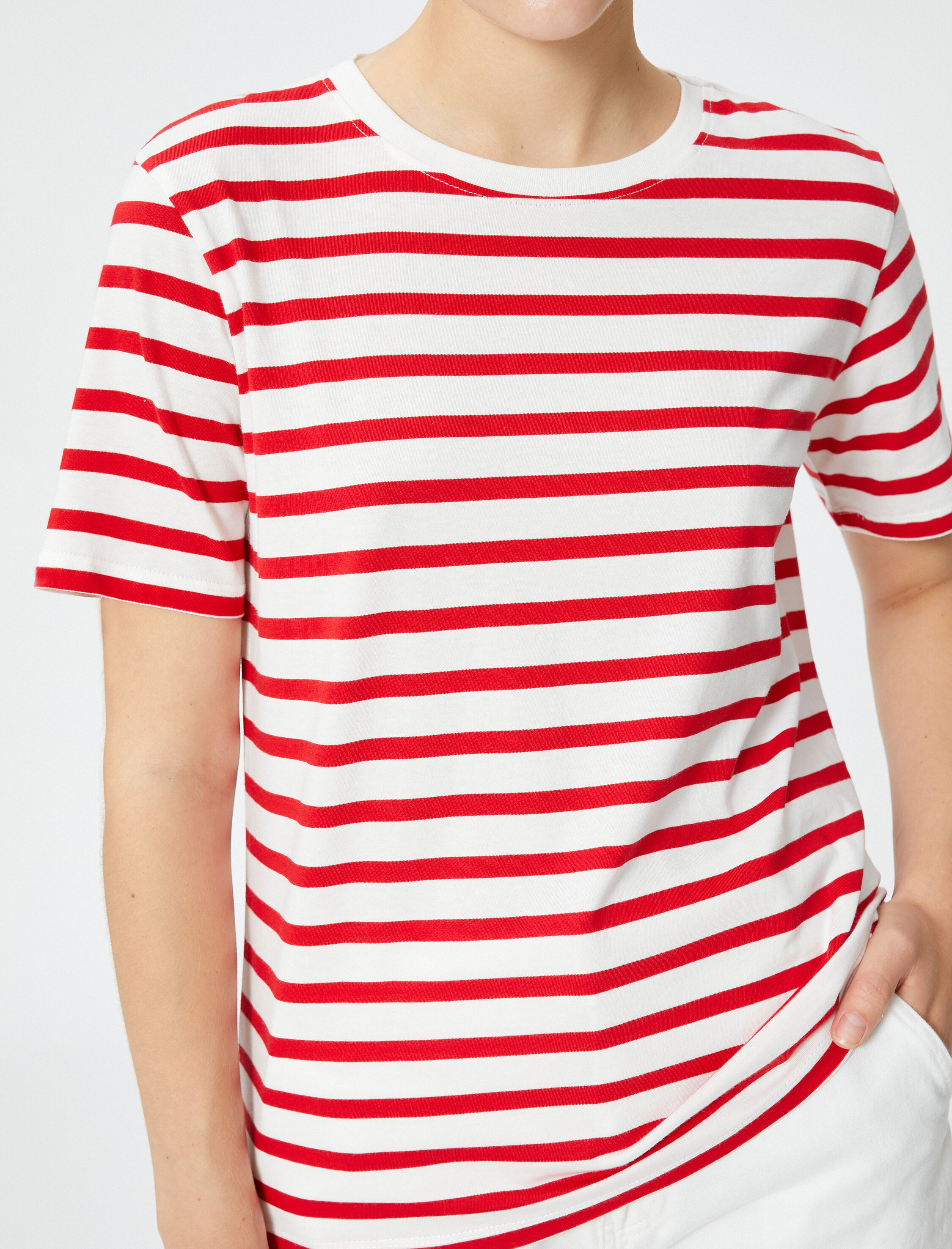   Basic Pamuklu Tişört Kısa Kollu