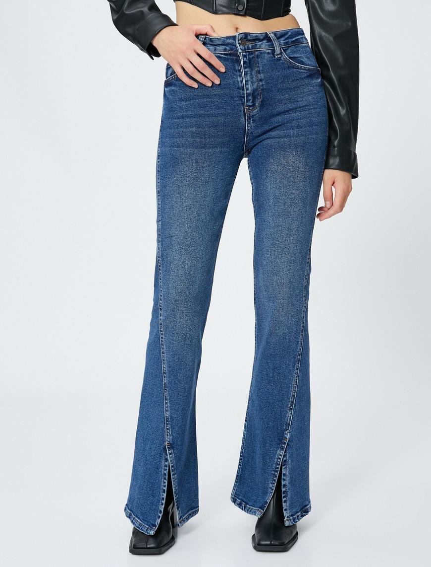   İspanyol Paça Kot Pantolon Yüksek Bel - Victoria Jeans