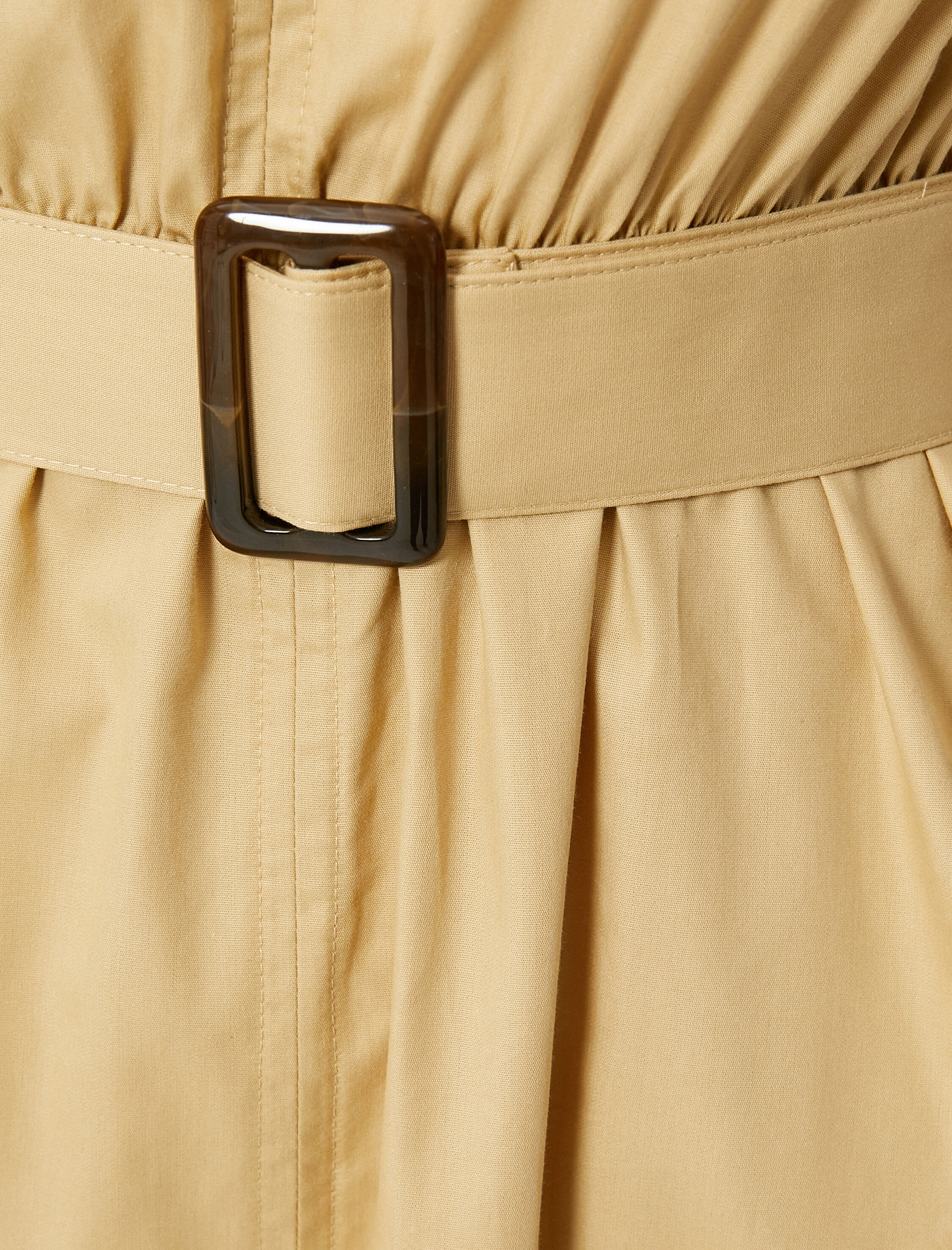   Midi Elbise Kolsuz Kemerli Pamuklu