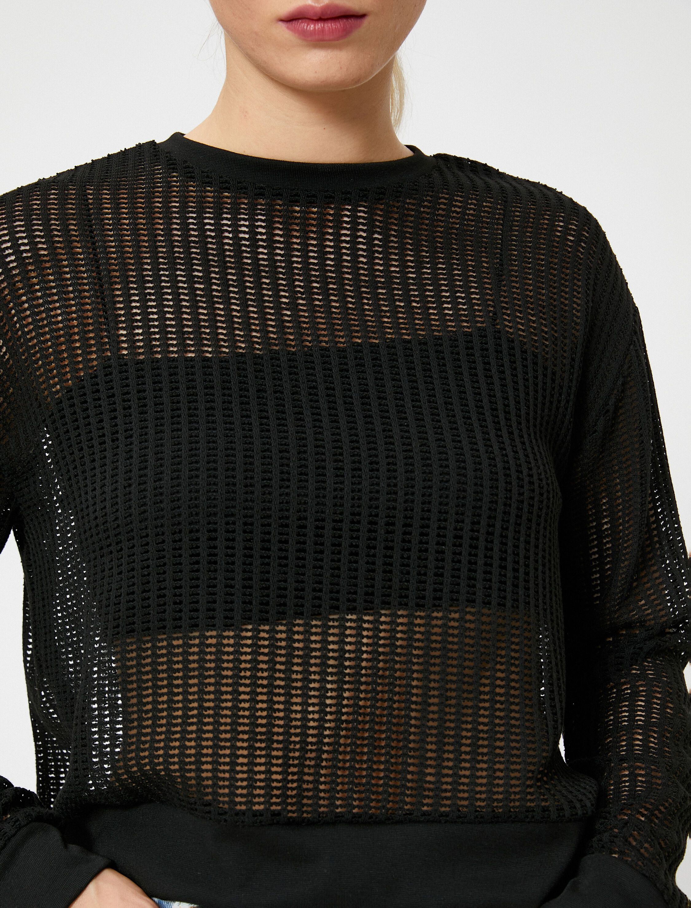   Ajurlu Sweatshirt Bisiklet Yaka