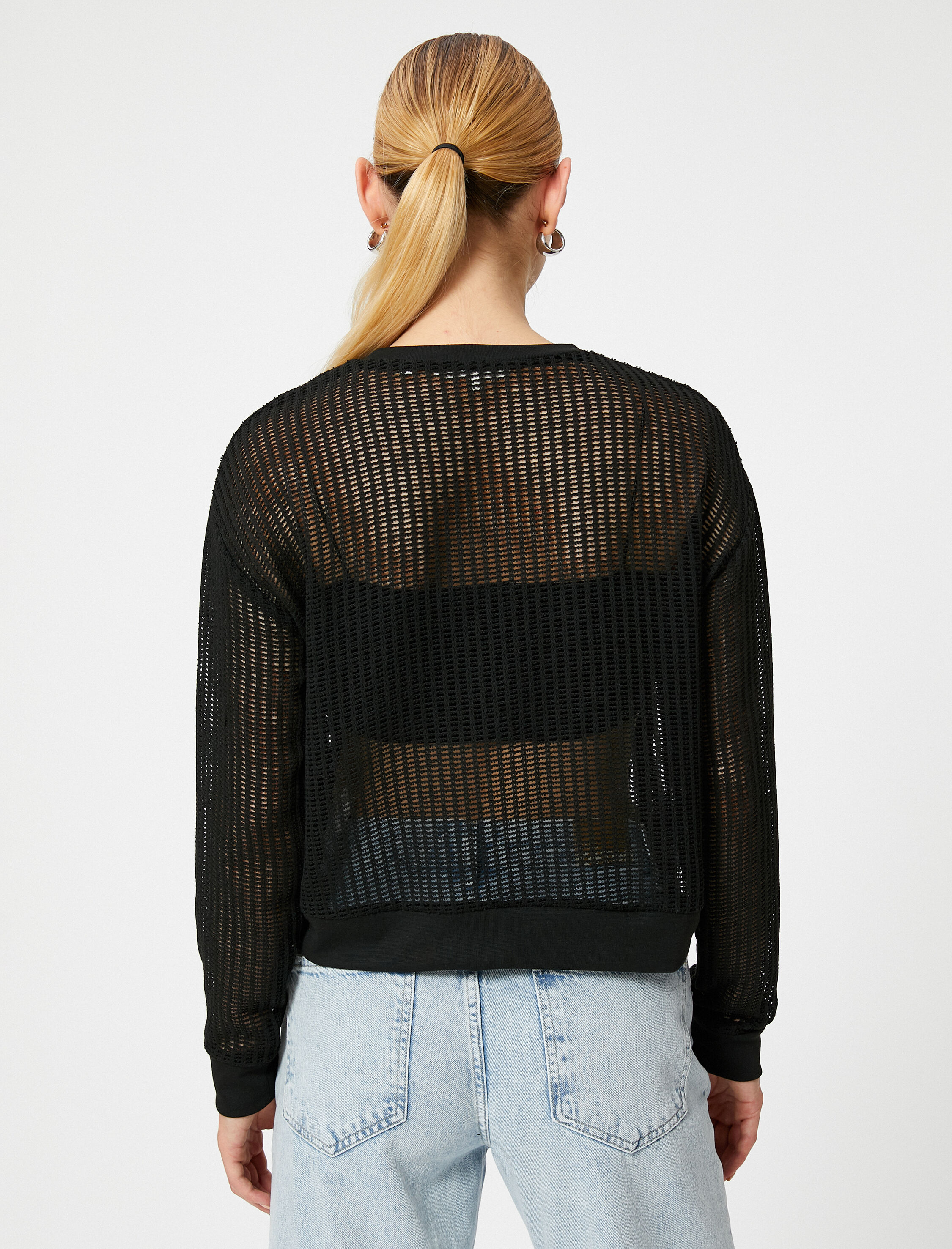   Ajurlu Sweatshirt Bisiklet Yaka