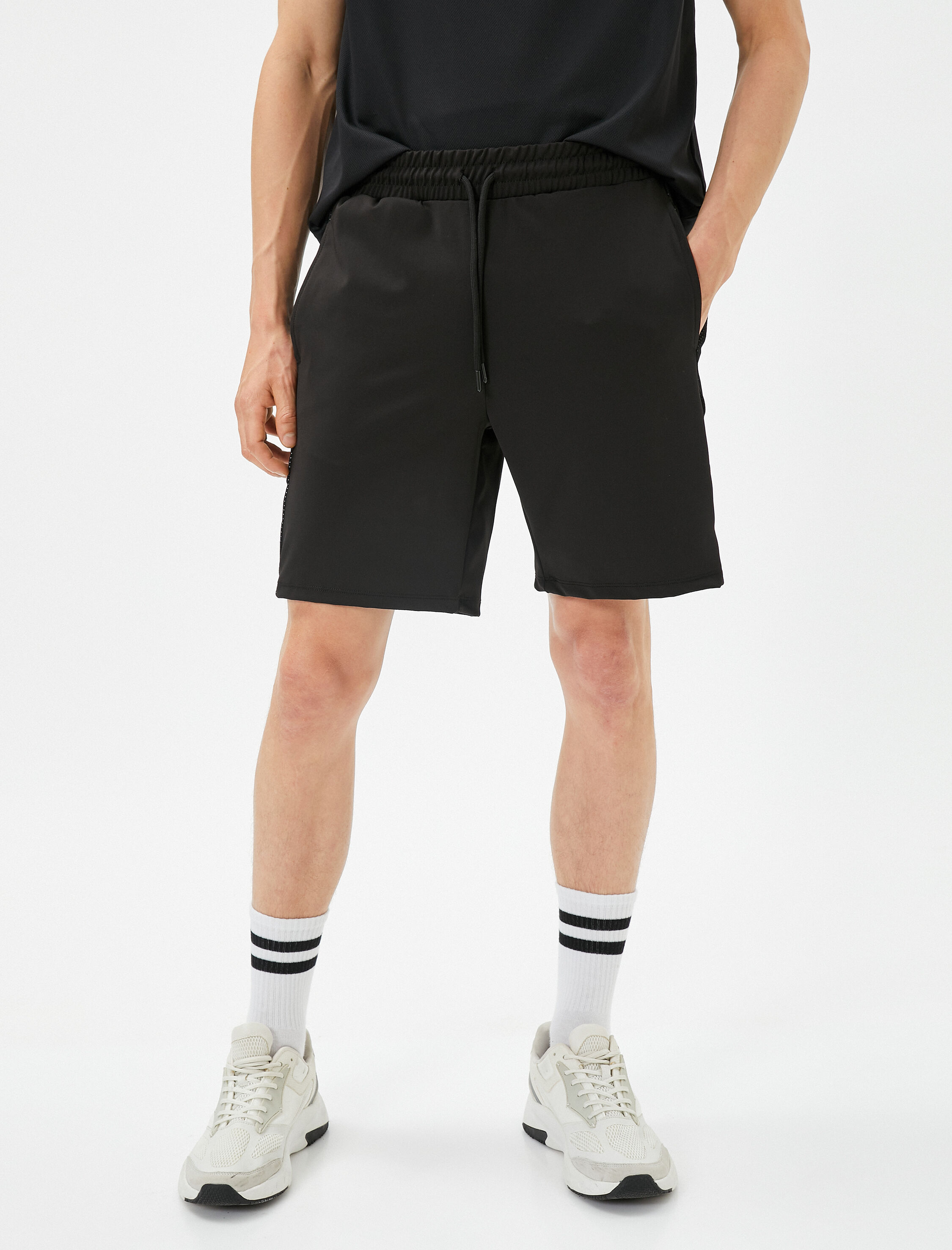   Spor Şort Beli Bağcıklı Cep Detaylı Baskılı