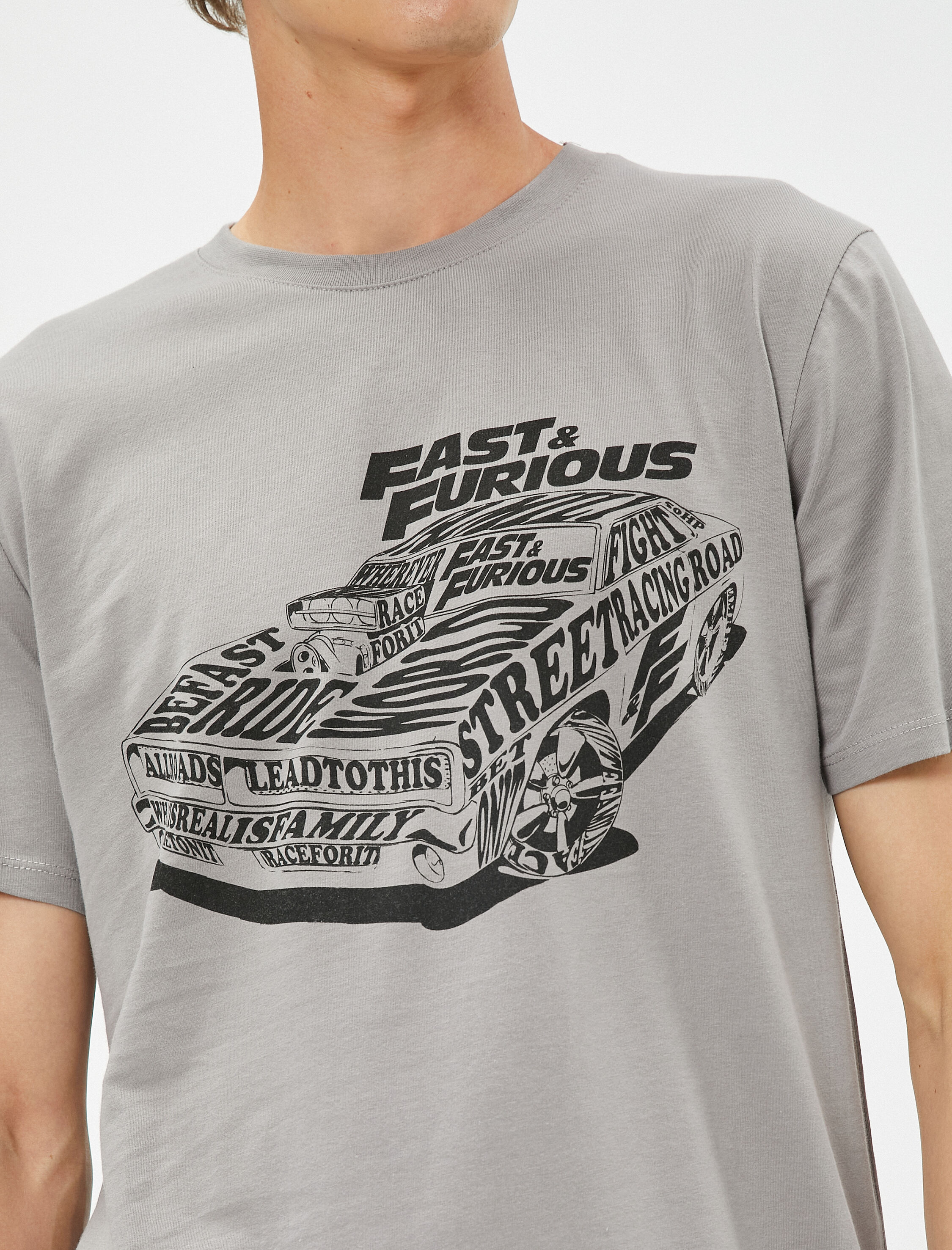   Fast and Furious Slim Fit Tişört Lisanslı Baskılı